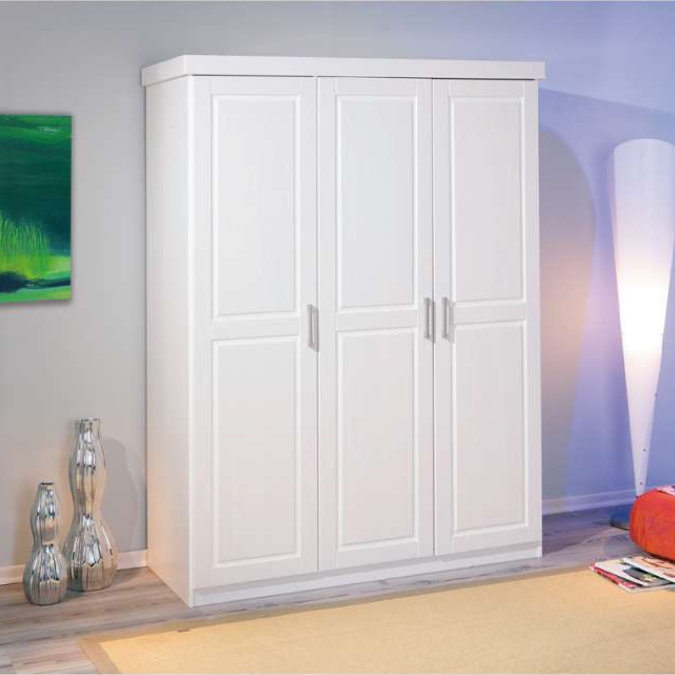 Armadio 3 ante in legno "Bama" appendiabiti per camere da letto cm 140x55 190h