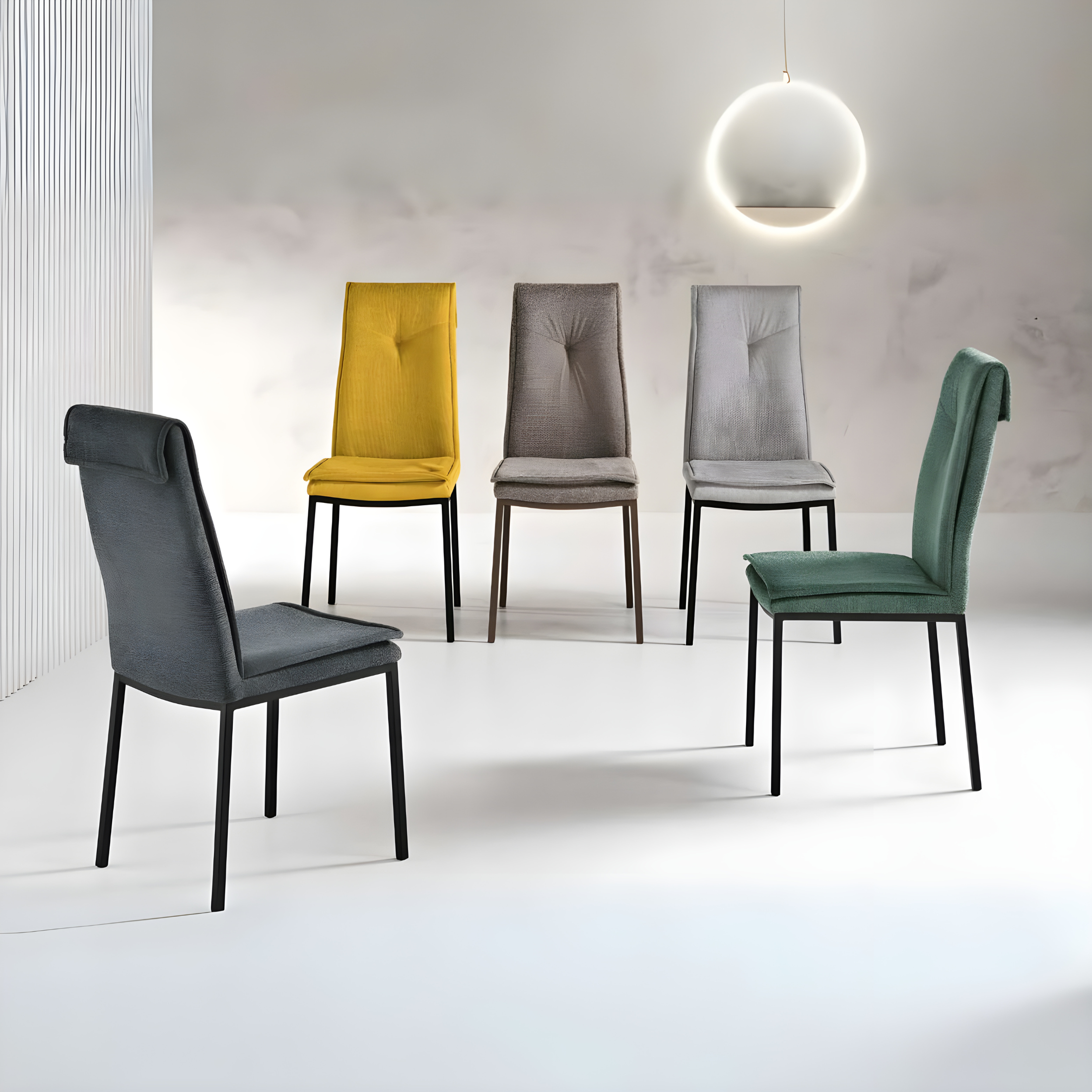Set di sedie da pranzo "Lymba" imbottite con struttura in metallo cm 45x60 98h