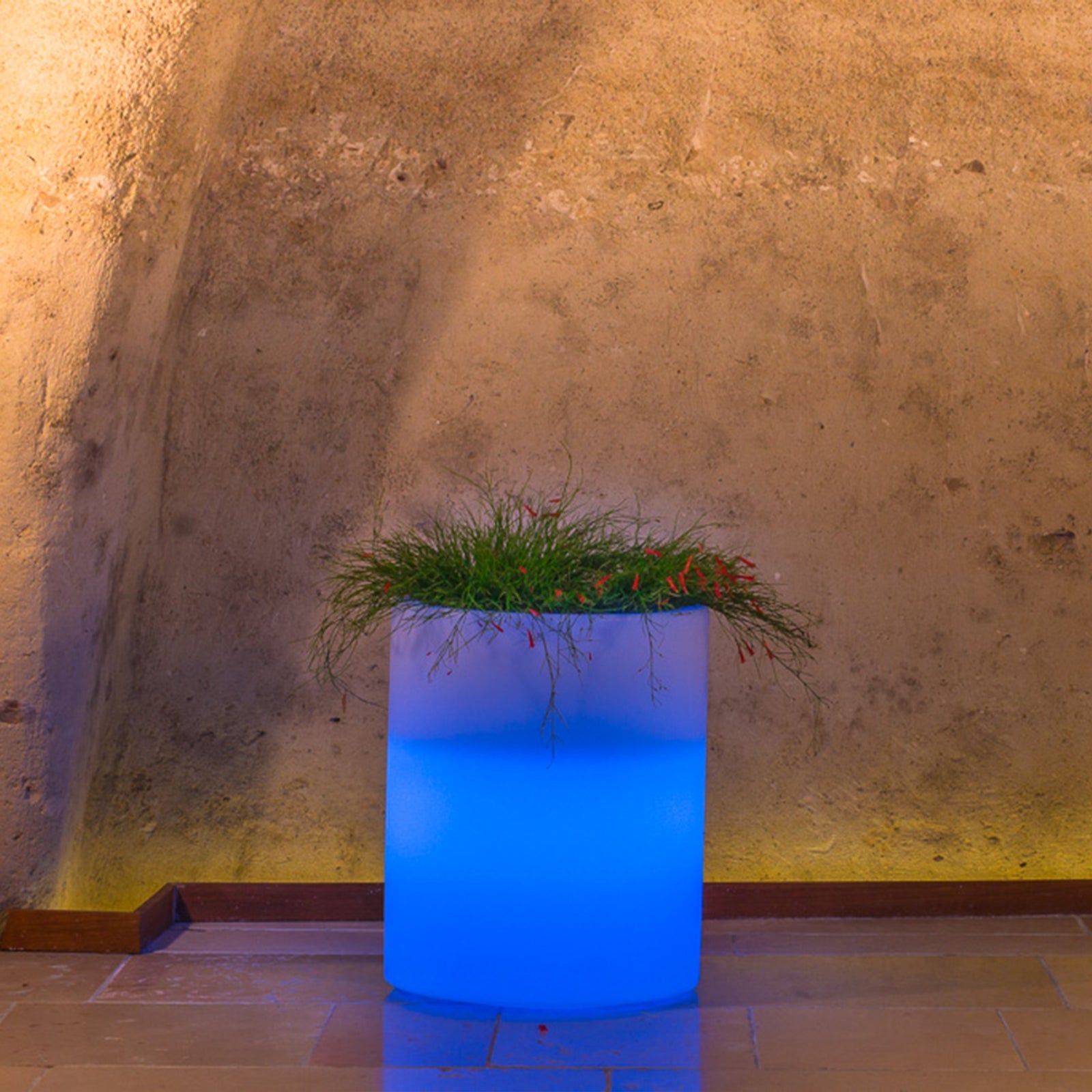 Vaso tondo con luce Led bianca modello Venusio Ø 40 cm 50h