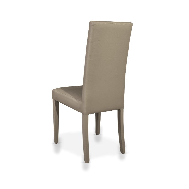 Set di sedie da pranzo "Nancy" imbottite in ecopelle con gambe in legno cm 47x47 101h