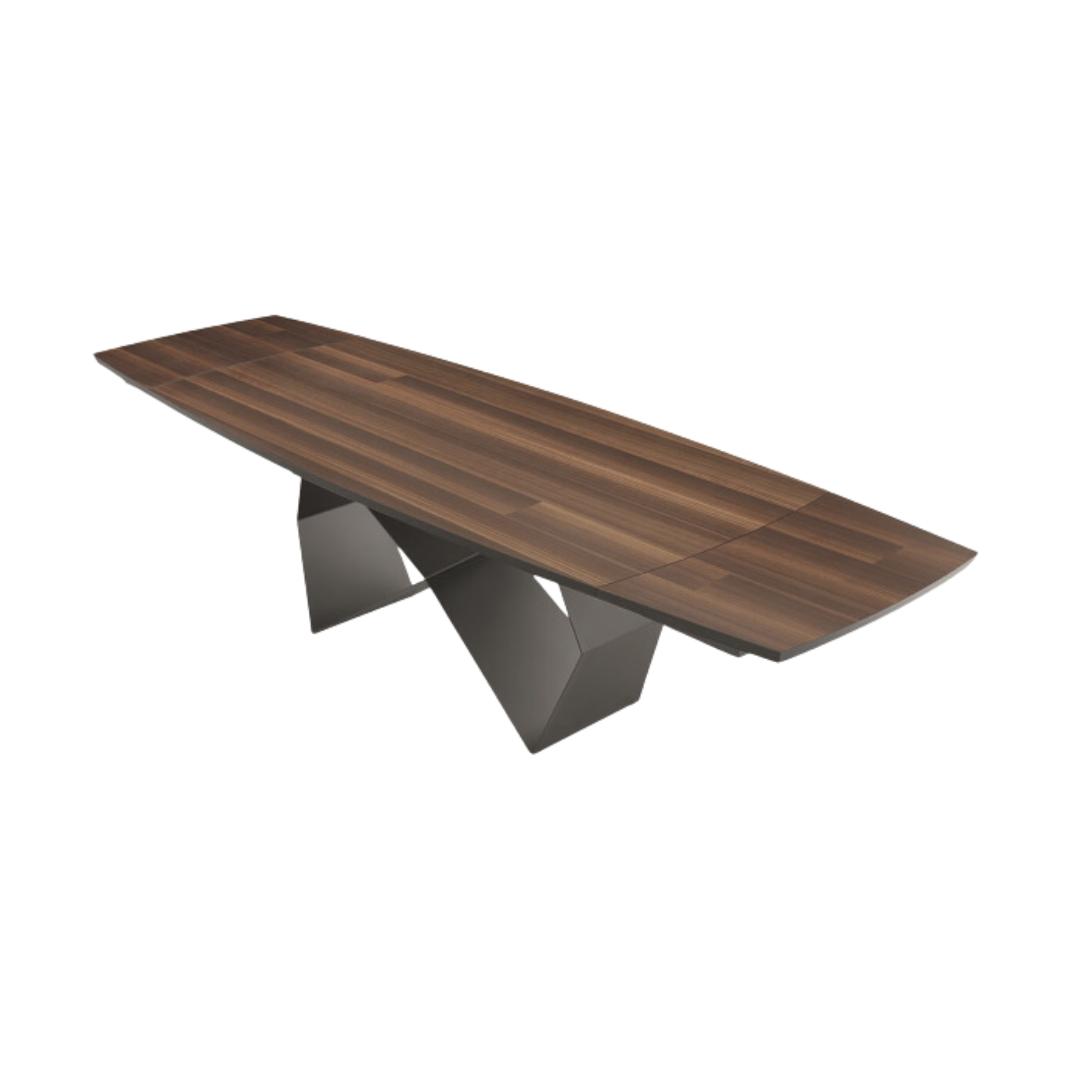 Tavolo allungabile da pranzo "Reina" con base in metallo e piano in rovere cm 200/300x100 75h