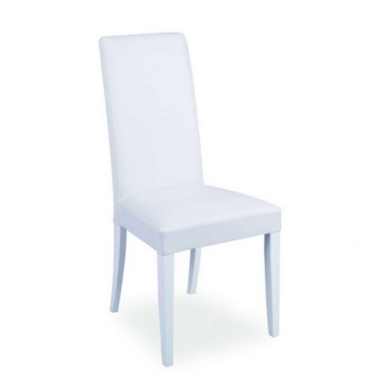 Set di sedie da pranzo "Nancy" imbottite in ecopelle con gambe in legno cm 47x47 101h - MondoViro