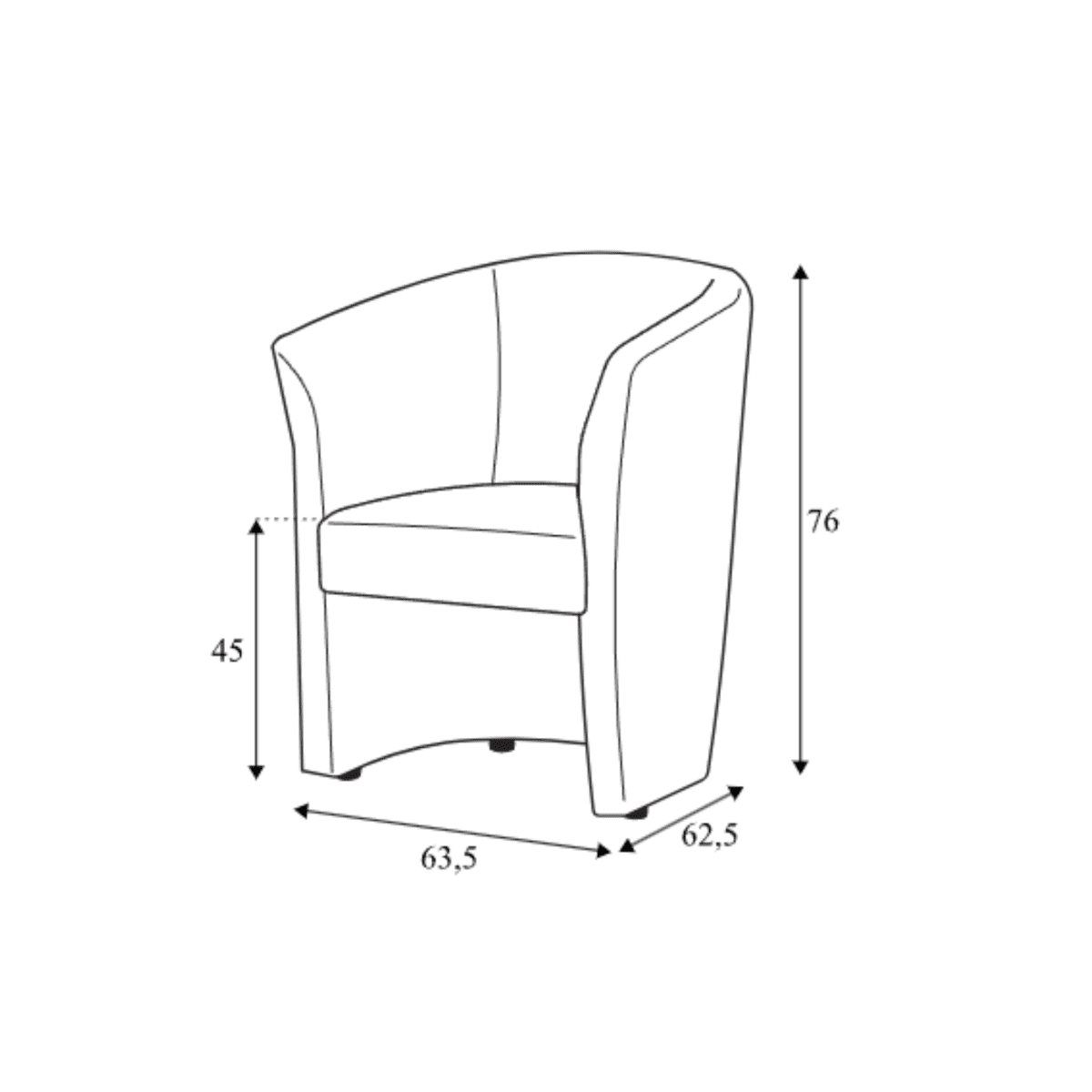 Poltrona in tessuto moderna "Belize" con struttura in legno cm 63,5x62,5 76h - MondoViro