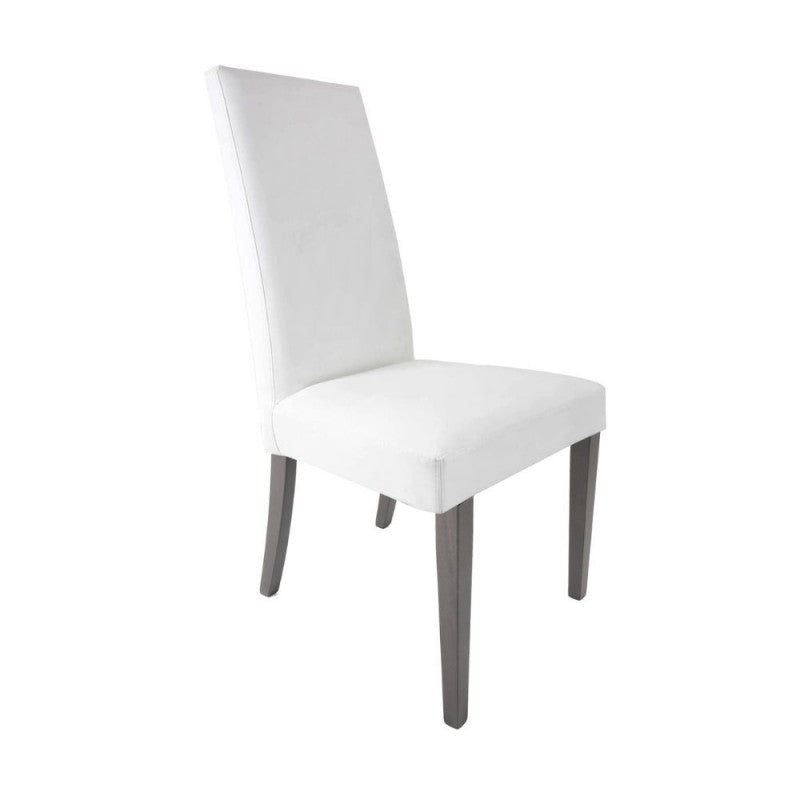 Set di sedie da pranzo "Nancy" imbottite in ecopelle con gambe in legno cm 47x47 101h