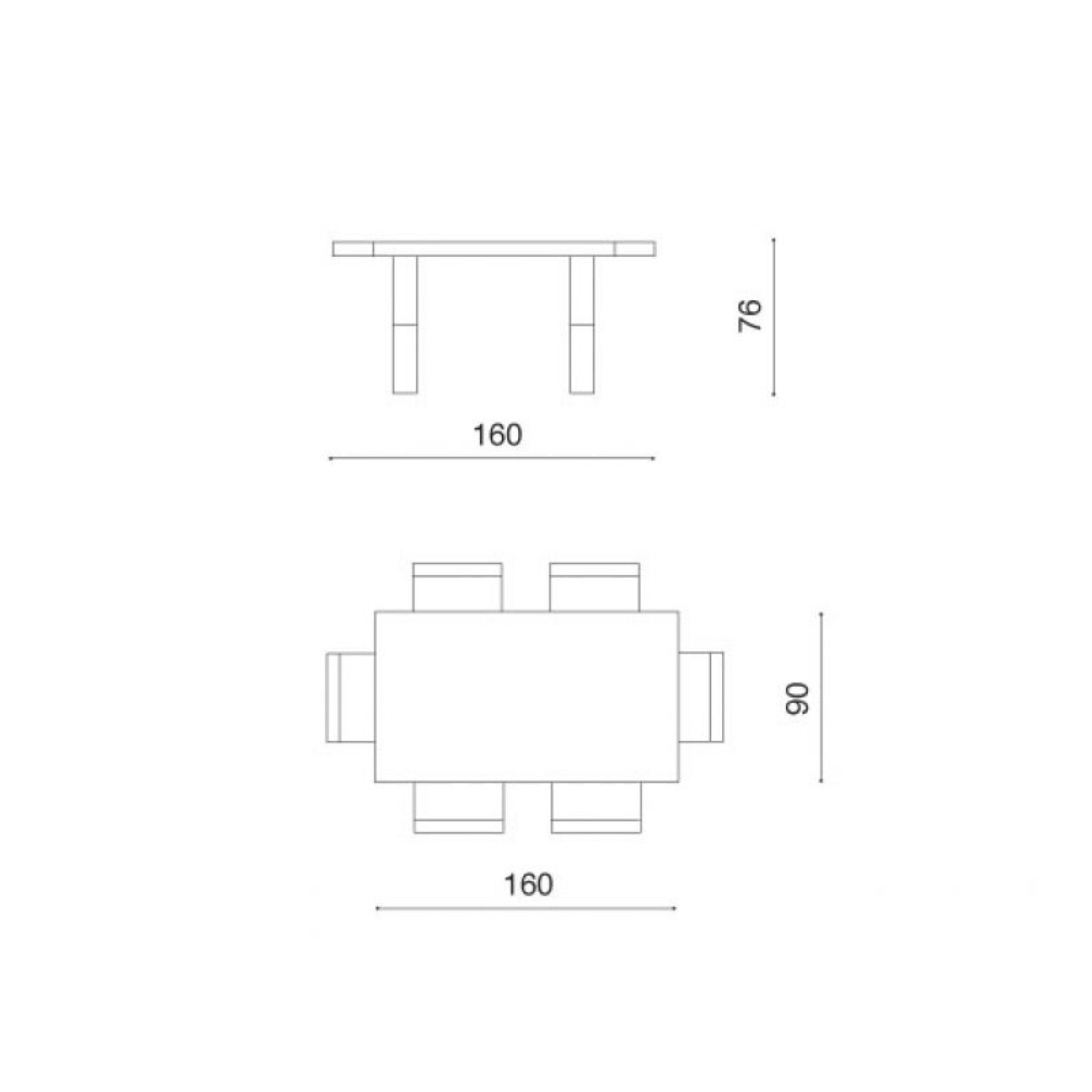 Tavolo allungabile da pranzo "Barton" con allunghe in laminato effetto legno cm 160/260x90 76h