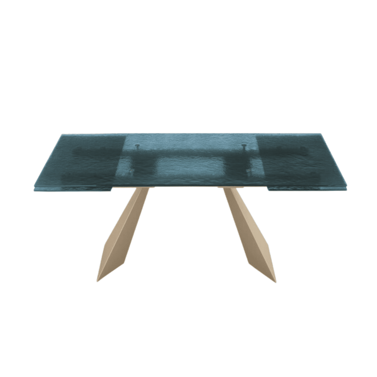 Tavolo allungabile da pranzo "Rubino" con piano in vetro martellato - MondoViro