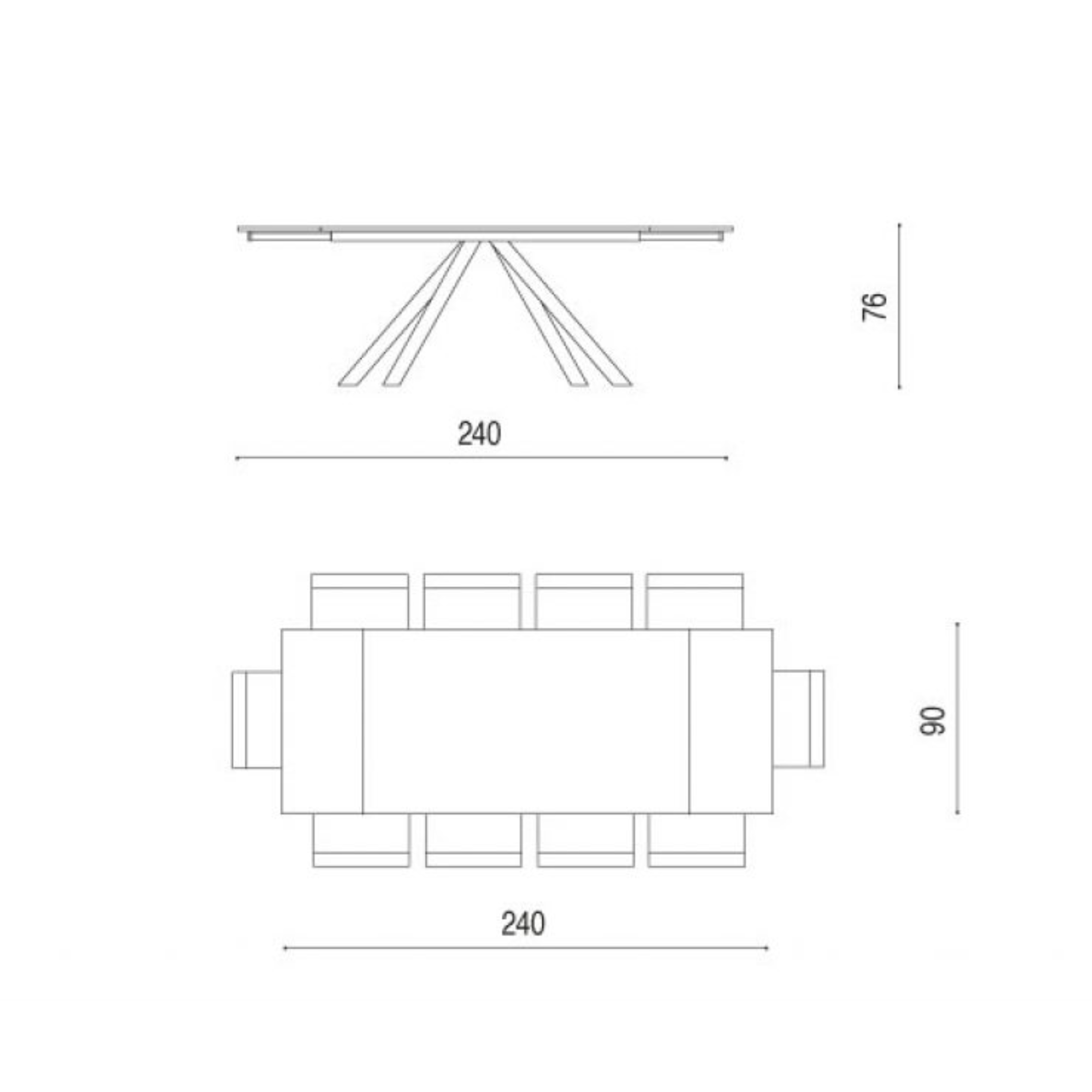 Tavolo allungabile moderno da pranzo "Caio" con piano in grès porcellanato
