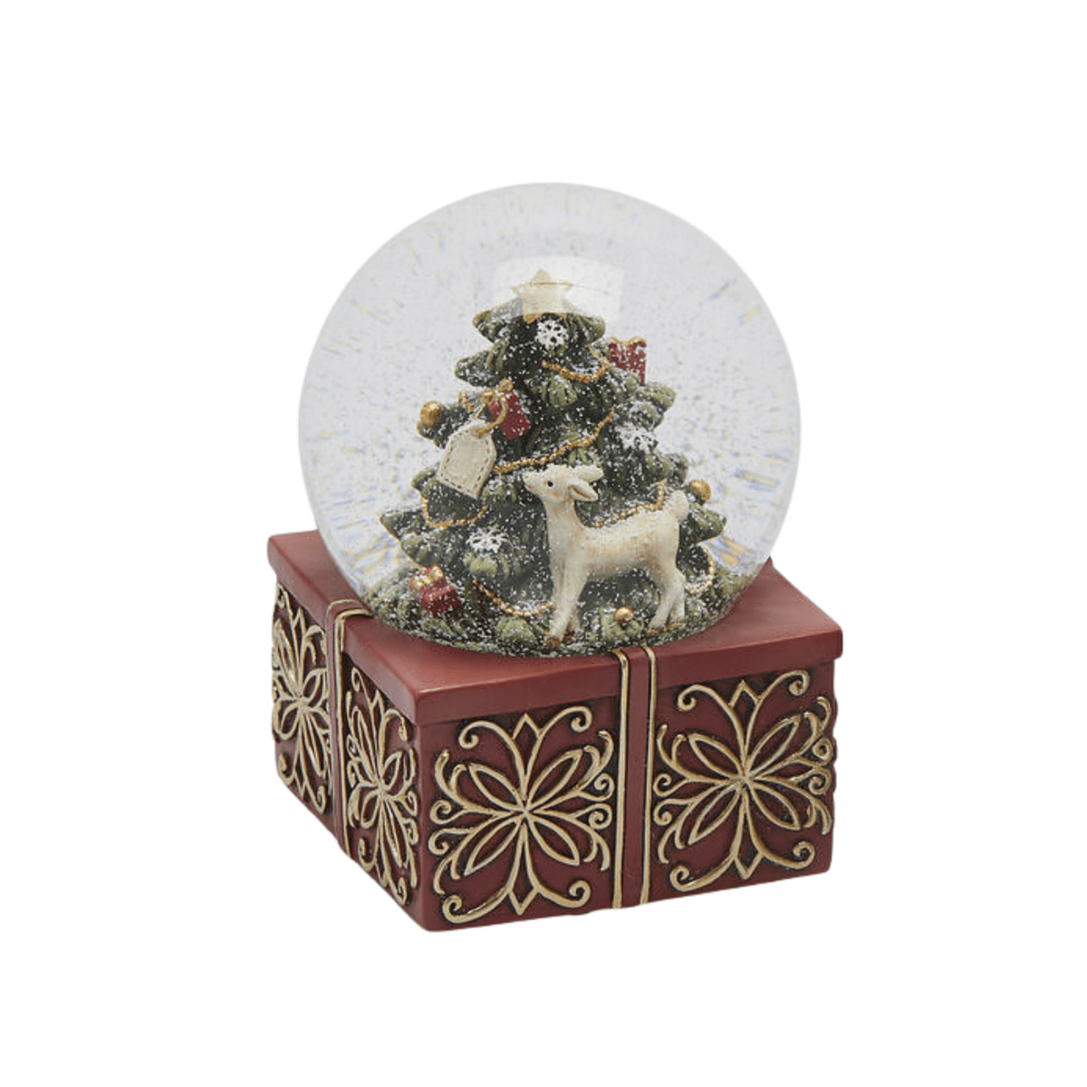 Carillon con sfera d'acqua con Babbo Natale e Renna, decorazione natalizia cm 9x14,5h - MondoViro