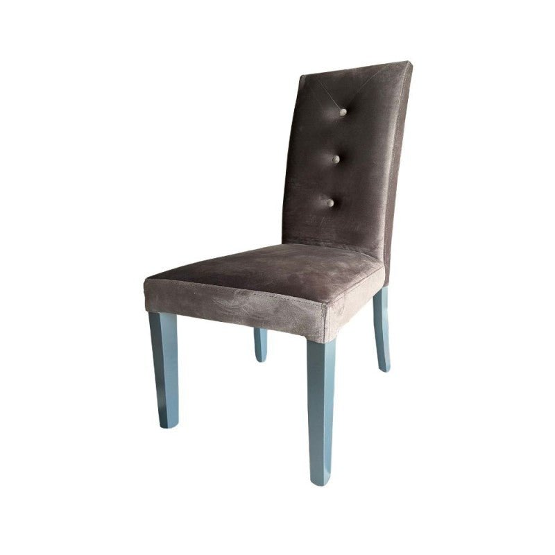 Set di sedie da pranzo "Montecarlo" imbottite in velluto con 3 bottoni cm 47x46 101h - MondoViro