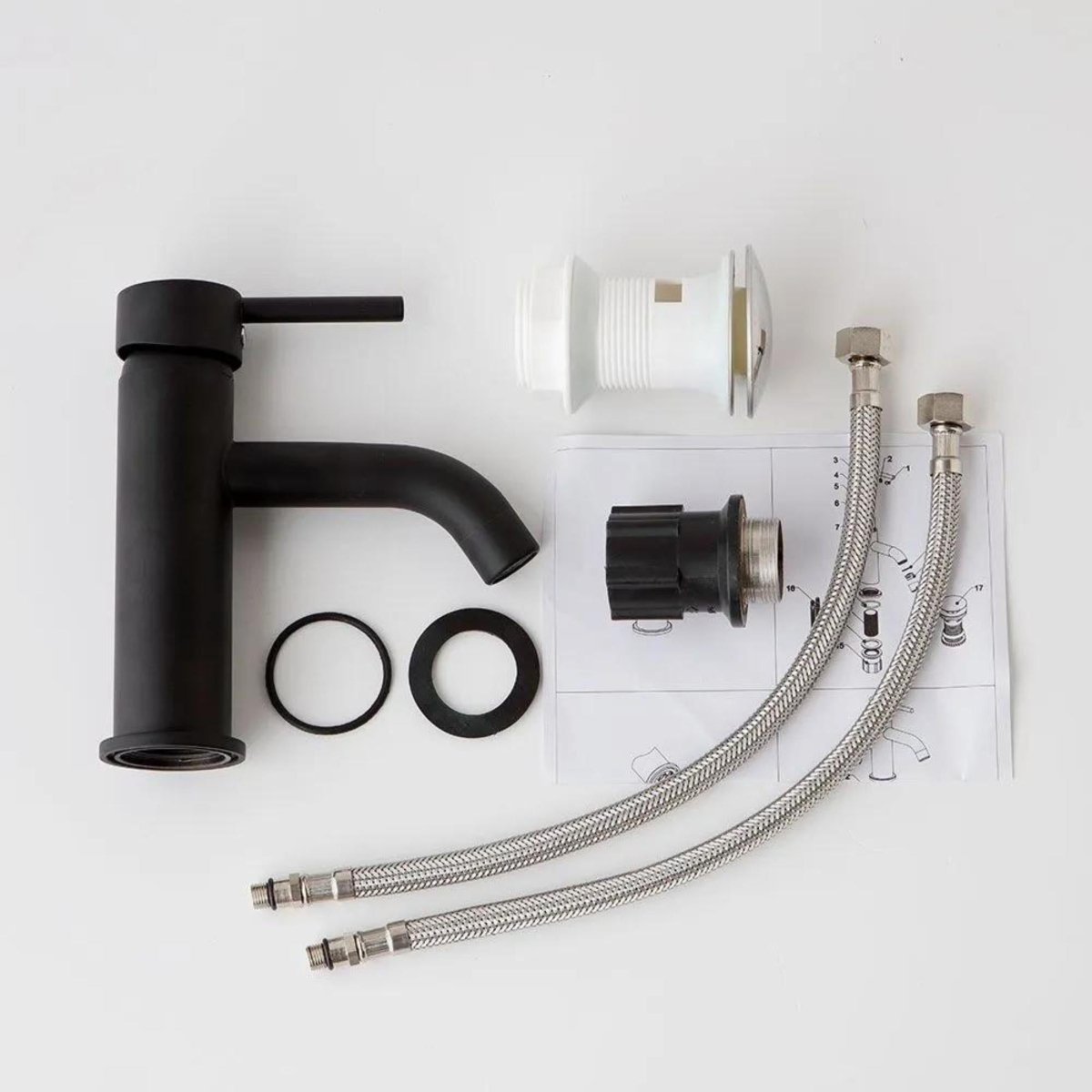 Rubinetto per lavabo "Tandel" in ottone nero con finitura opaca - MondoViro