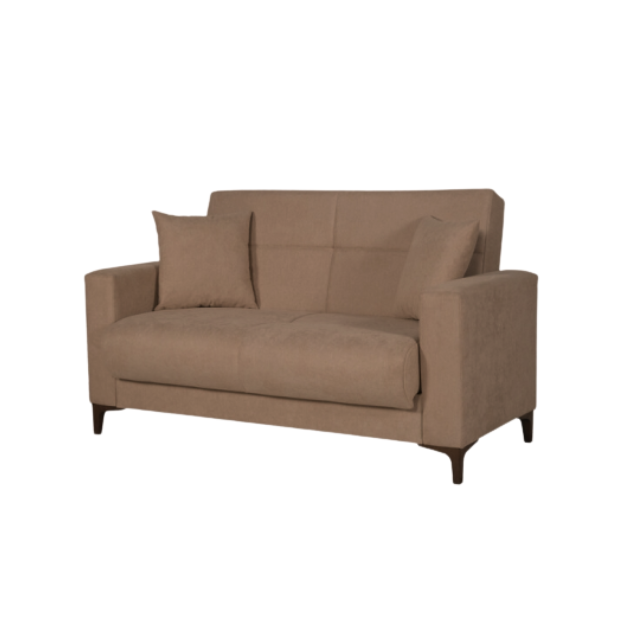 Divano con cassettone contenitore "Bravo Bacos" in tessuto con due cuscini