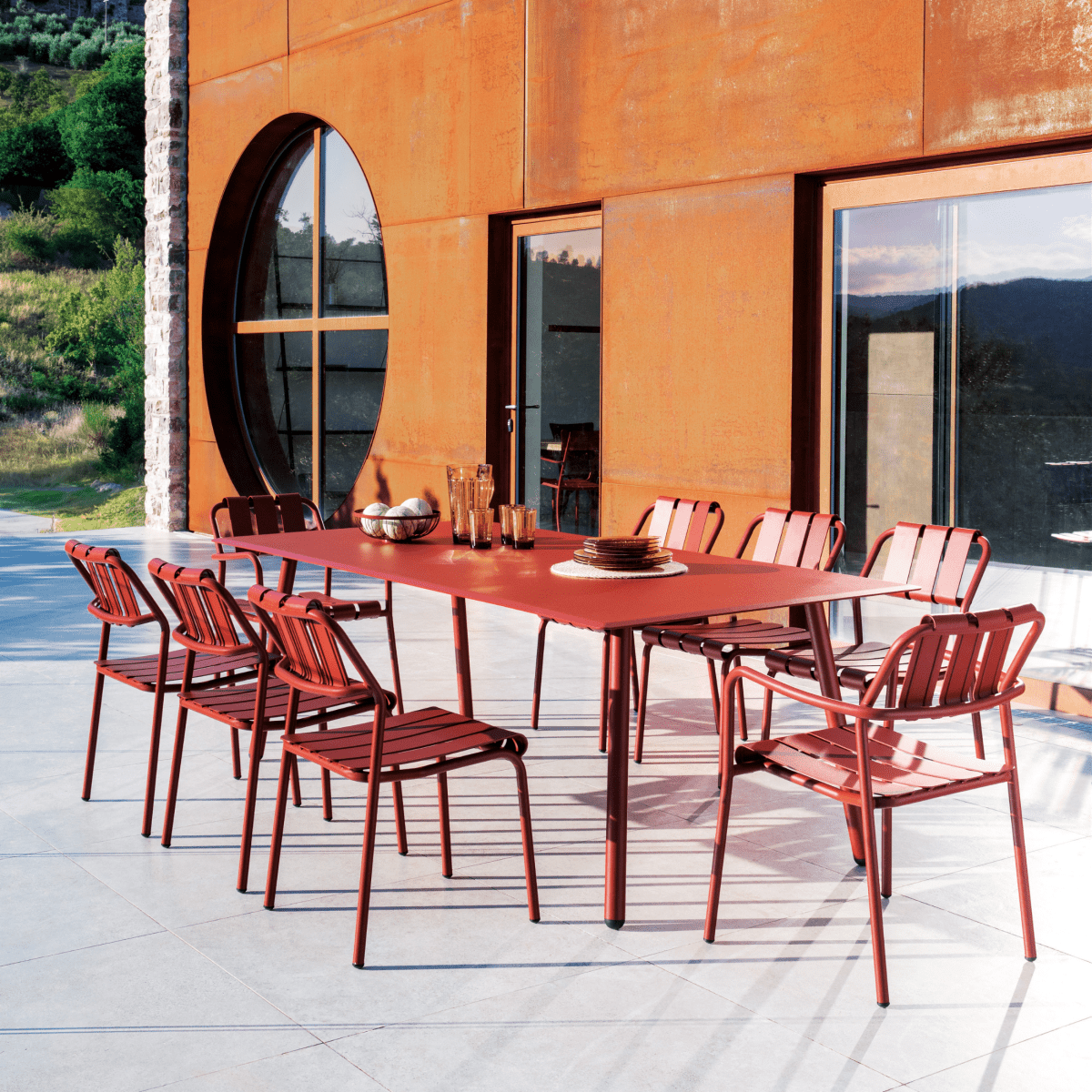 Set di poltrone in alluminio "Verdea" da giardino impilabili cm 50x58 83h - MondoViro