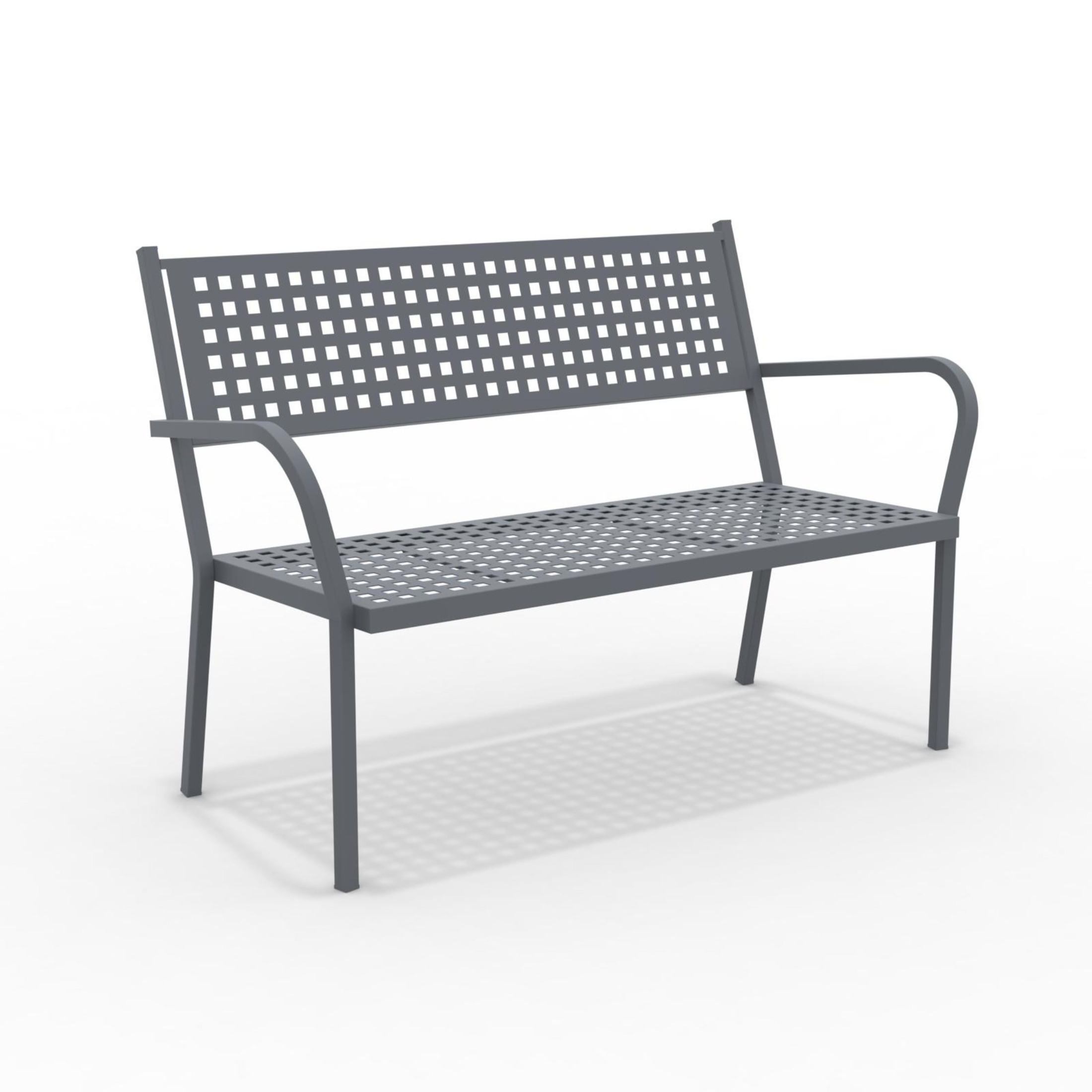 Panca in metallo da giardino "Alice1" divano impilabile con braccioli cm 148x53 85h