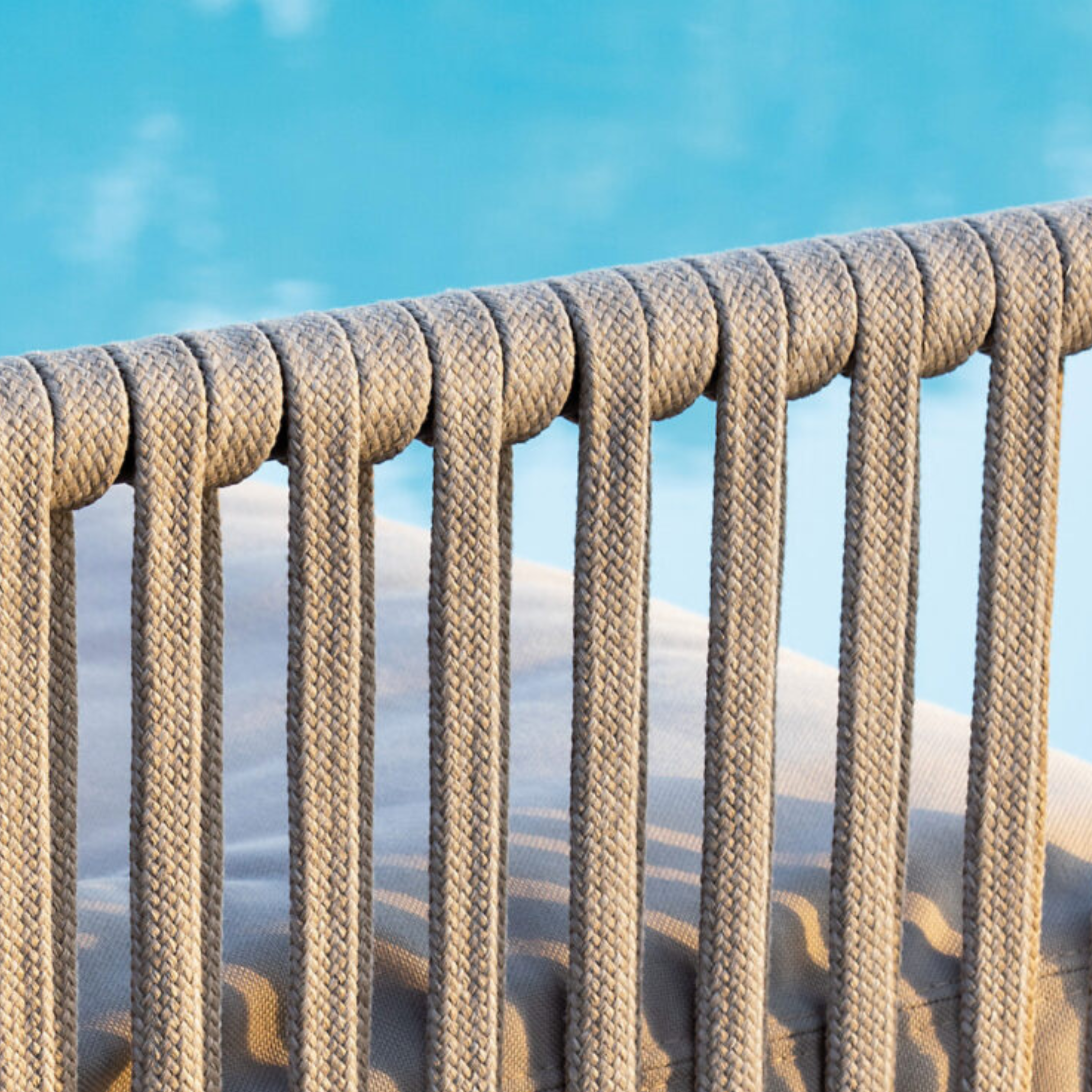 Set di sedie da giardino con schienale e seduta in corda "Key West" impilabile cm 62x53,5 80h