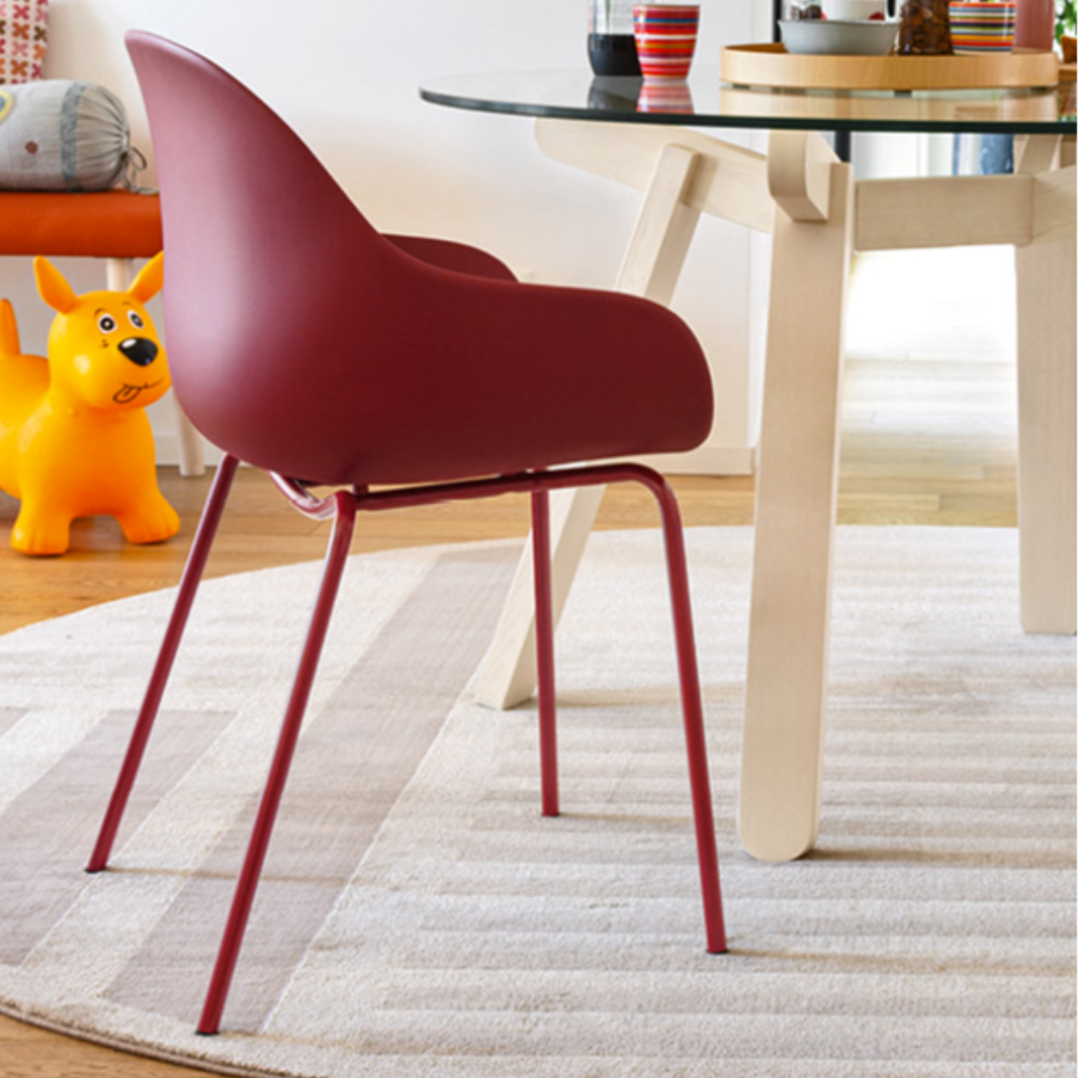 Set di sedie moderne da soggiorno "Academy" in polipropilene riciclato cm 53x50 83h