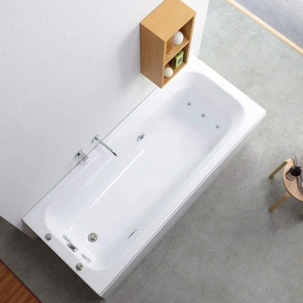 Vasca da bagno idromassaggio ad angolo "Elsa" in acrilico bianco cm 170x70 58h - MondoViro