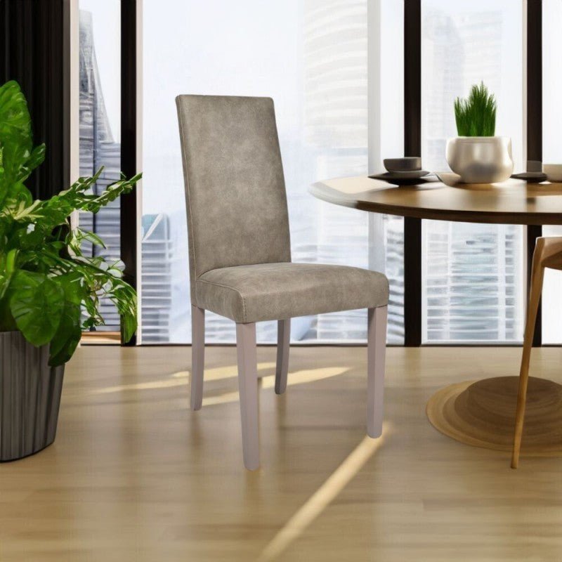 Set di sedie da pranzo "Nancy" imbottite in tessuto con gambe in legno cm 47x47 101h - MondoViro