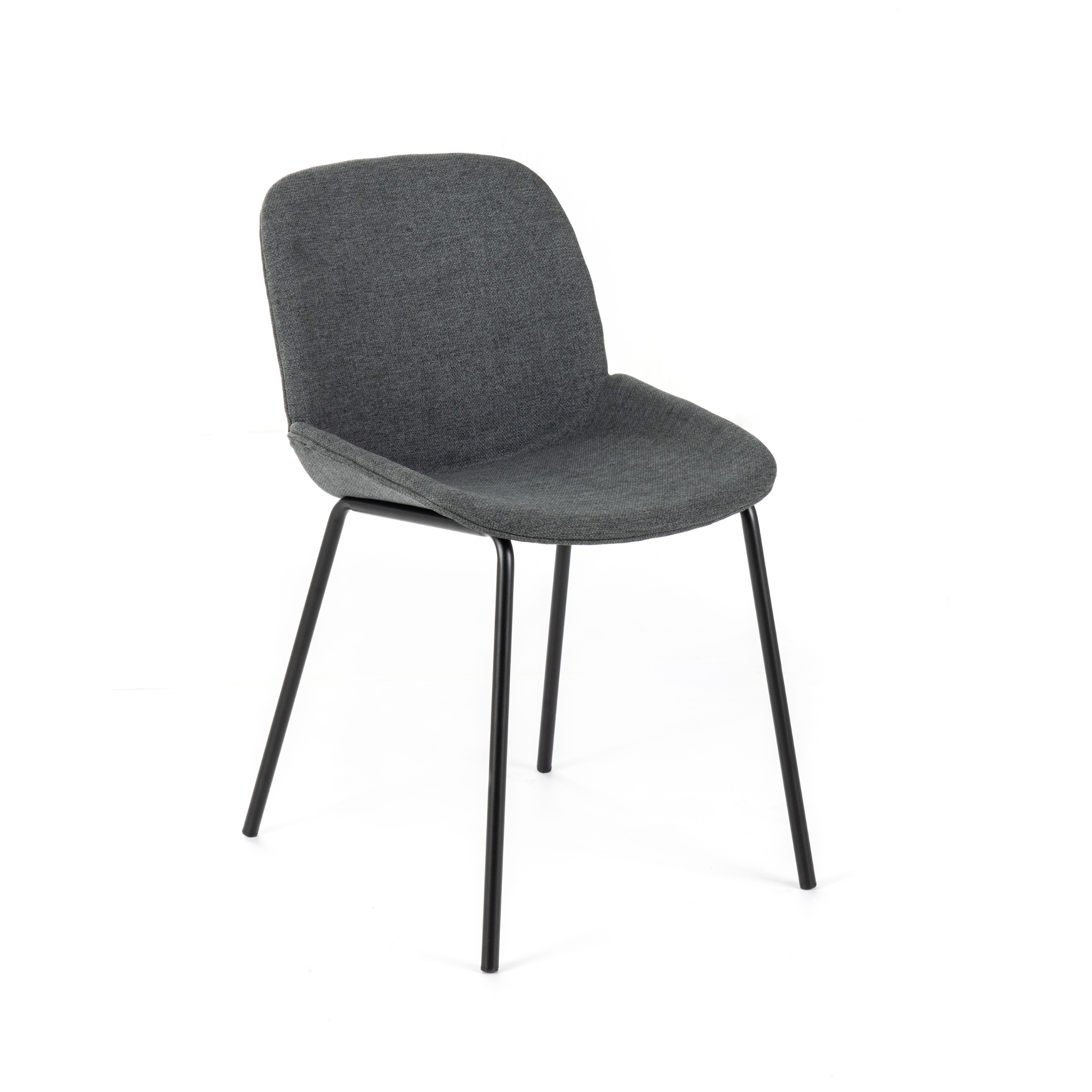 Set di sedie da pranzo in tessuto "Sami" con gambe in metallo verniciato eleganti moderne