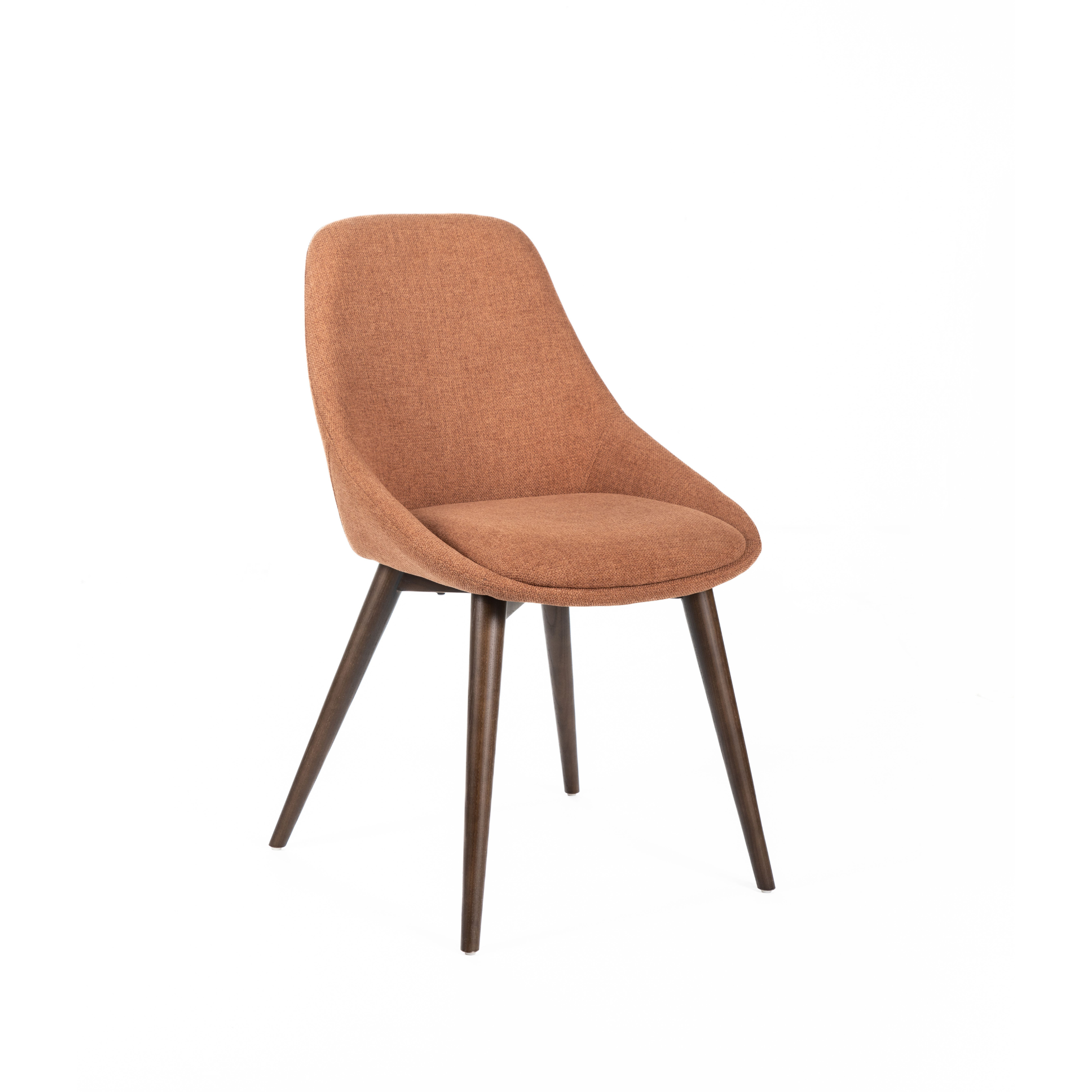 Set di sedie moderne da pranzo in tessuto "Zaira" struttura in legno cm 49x58 85h