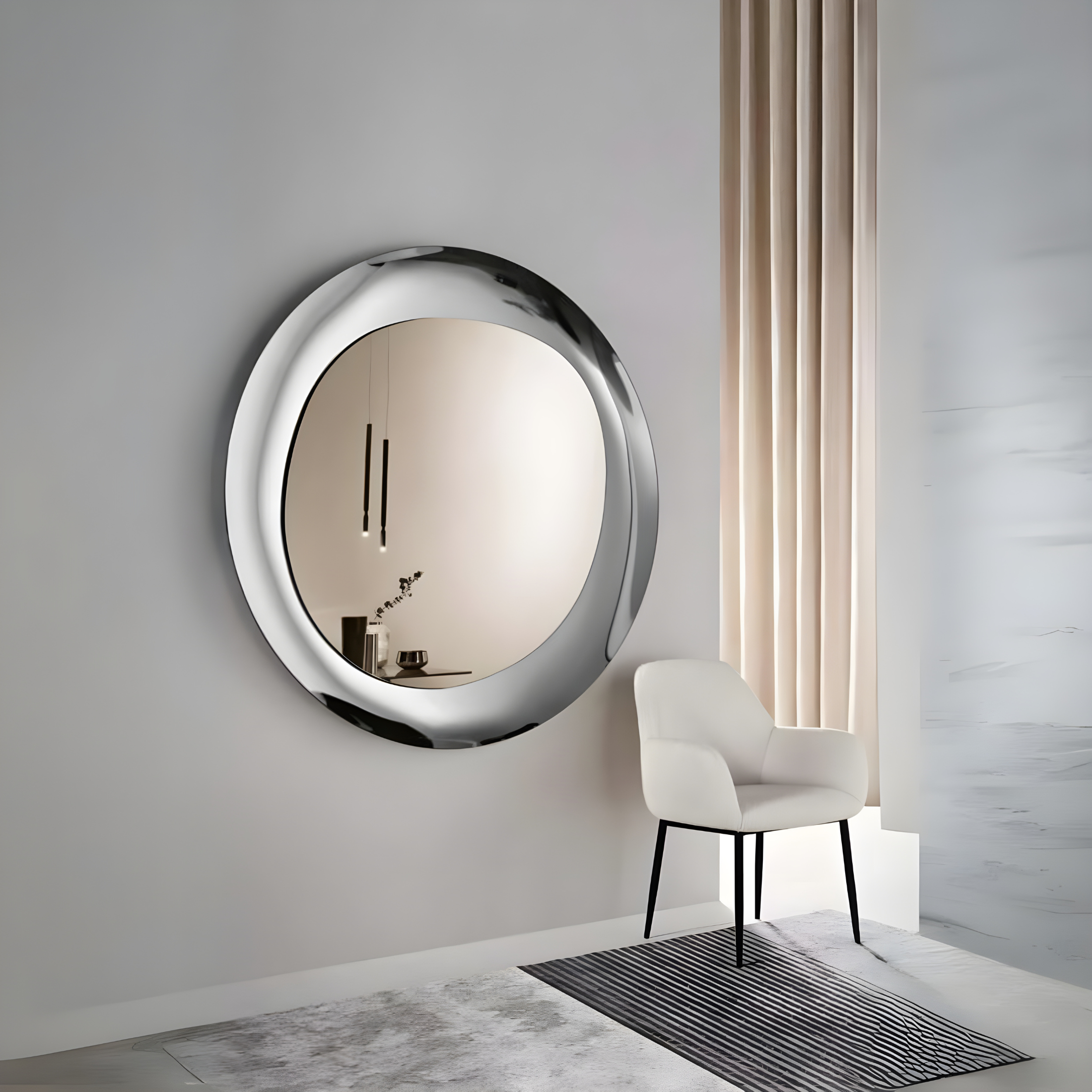 Specchio "Brio" bronzo con cornice in vetro fuso fumè da parete