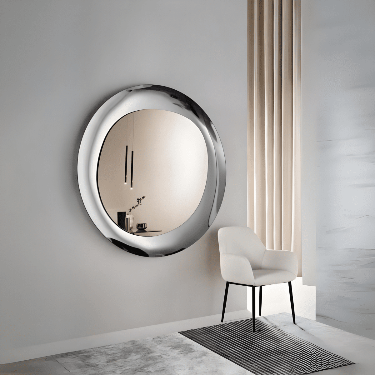 Specchio "Brio" bronzo con cornice in vetro fuso fumè da parete - MondoViro