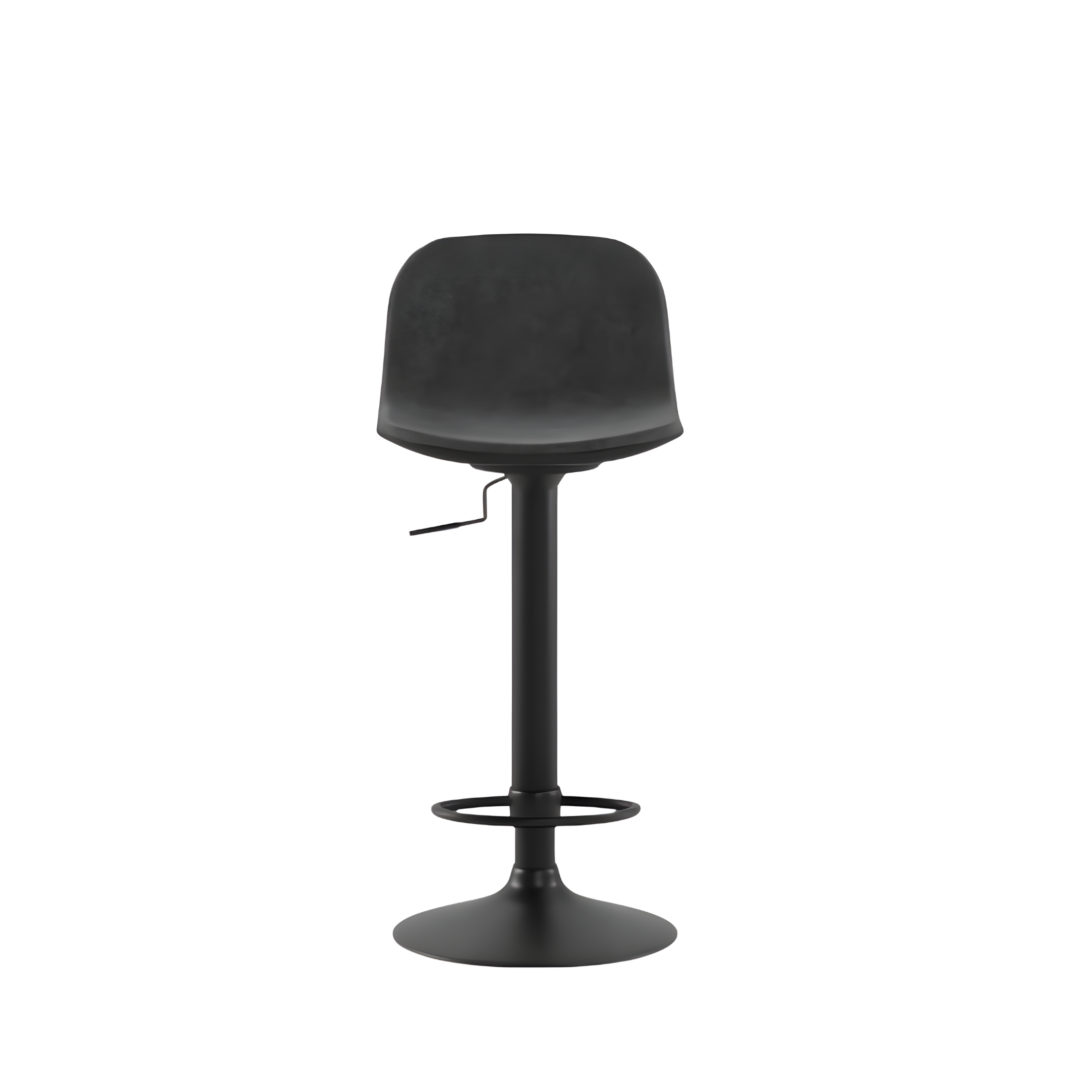 Set di sgabelli alti "Woody" in tessuto con elevazione a gas e poggiapiedi cm 45x39 86h