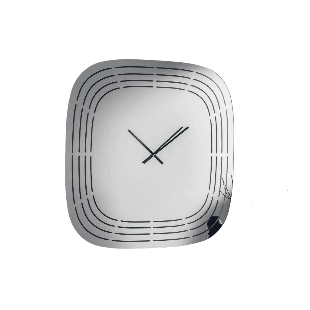 Orologio a parete in vetro specchiato con incisioni laser cm 120×120h - MondoViro
