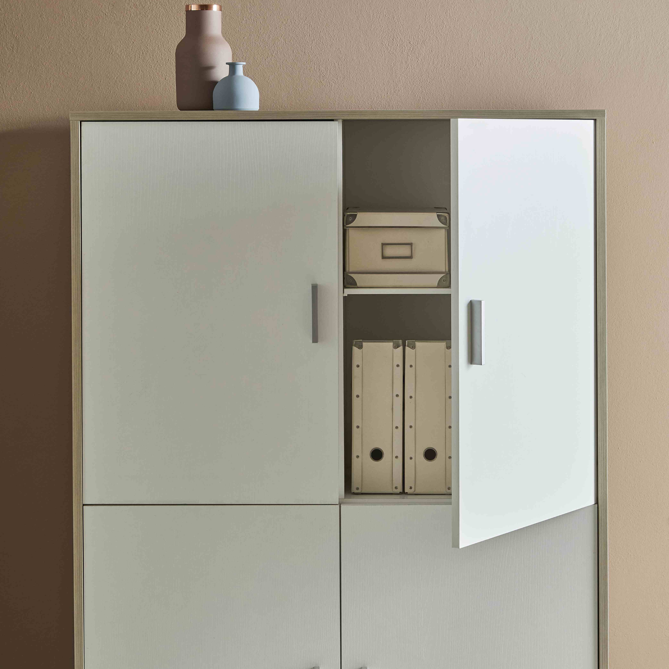 Armadio multiuso in legno 4 ante "Enigma" resistente elegante cm 108x41 161h