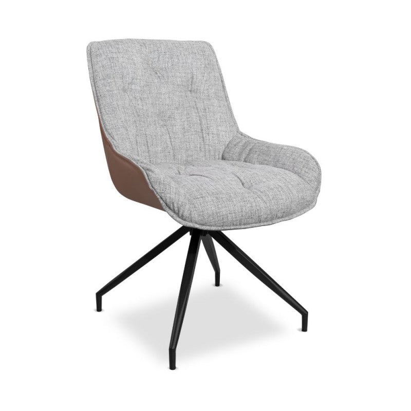 Set di sedie da pranzo "Agora" imbottite in ecopelle con gambe in metallo nere cm 58,5x66,5 87h