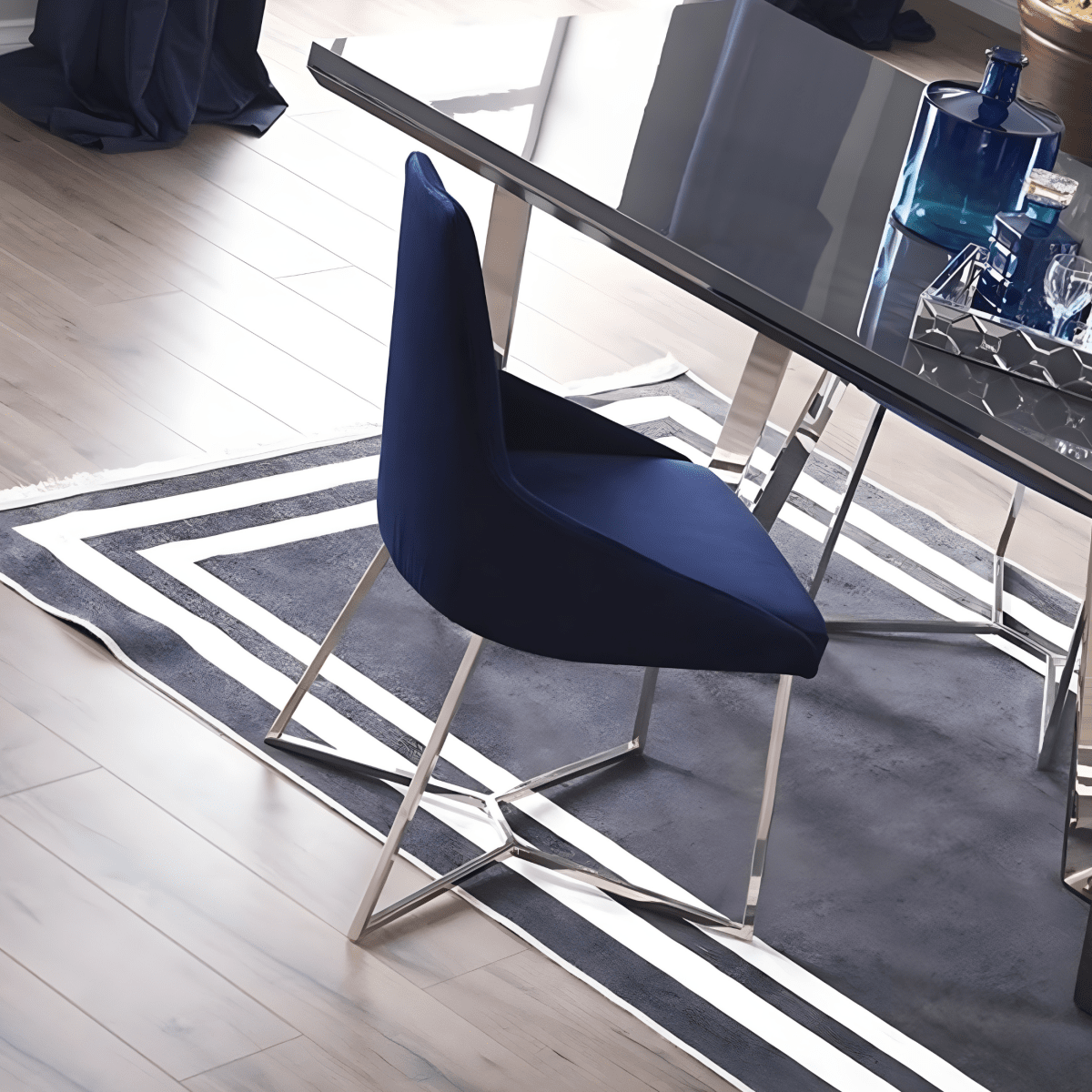 Set di sedie da pranzo "Enzio" imbottite in tessuto con struttura in metallo cm 52x48 90h - MondoViro