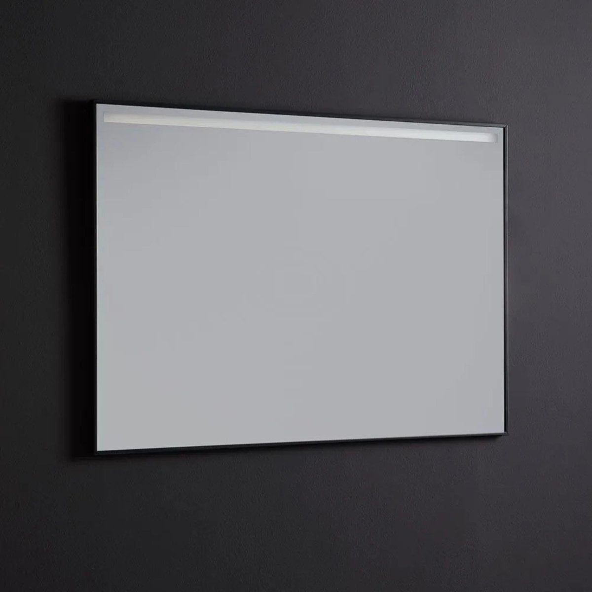 Specchio con striscia a led rettangolare "Sombra" telaio nero opaco - MondoViro