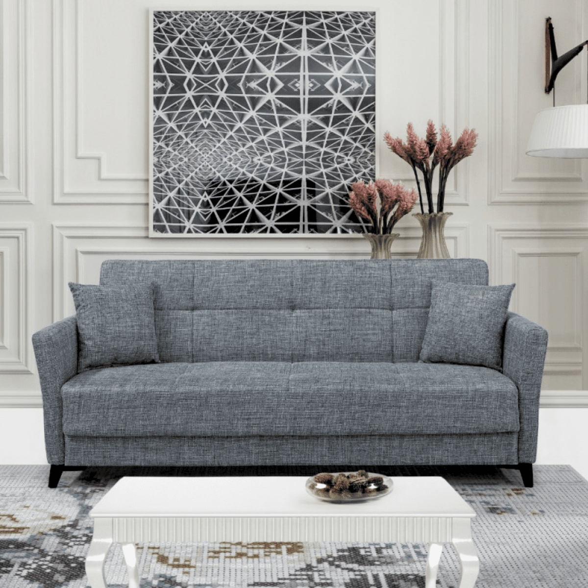 Divano prontoletto moderno "Lory" 3 posti in velluto da soggiorno cm 210x88 82h - MondoViro