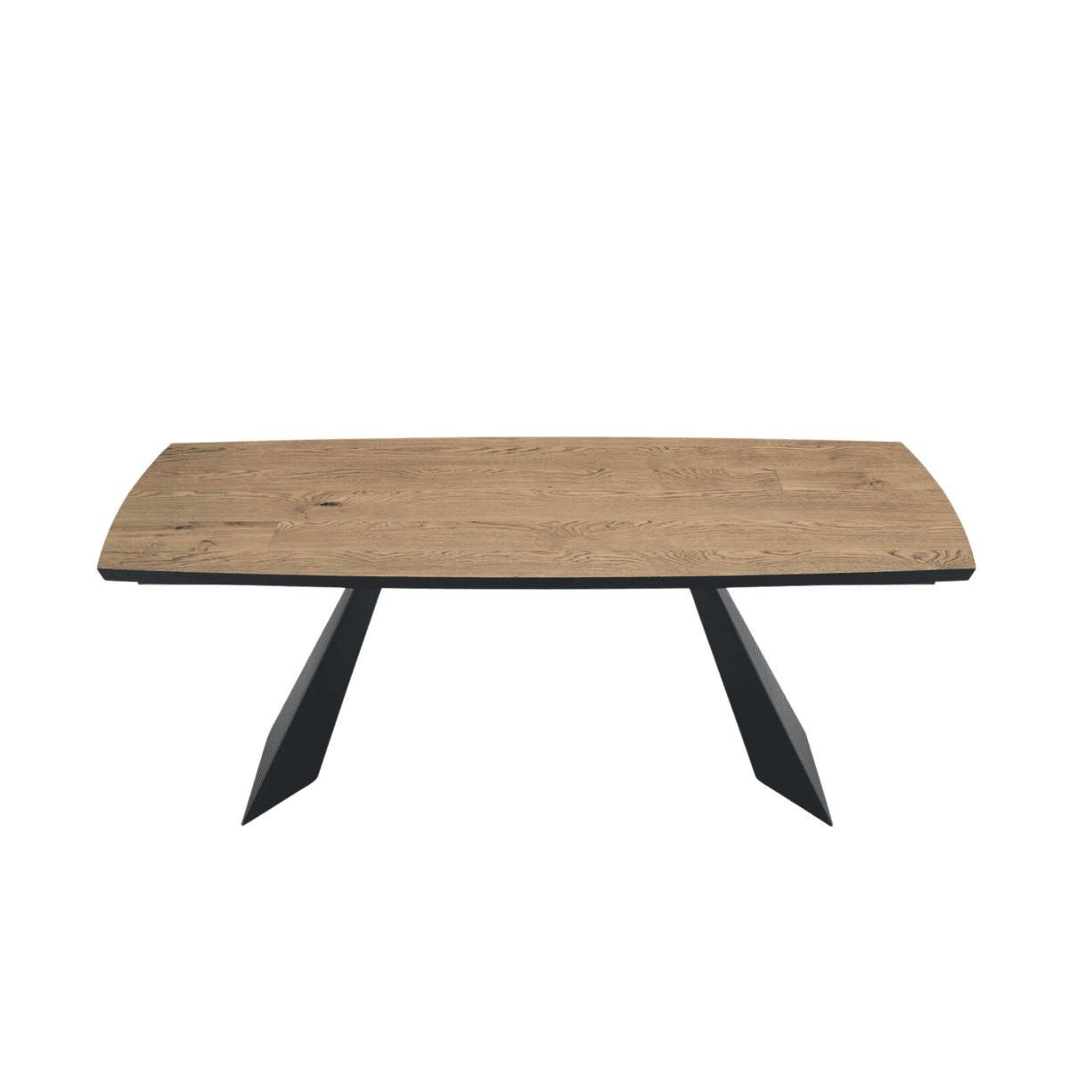 Tavolo fisso da pranzo "Nora" con base in metallo e piano in legno rovere - MondoViro