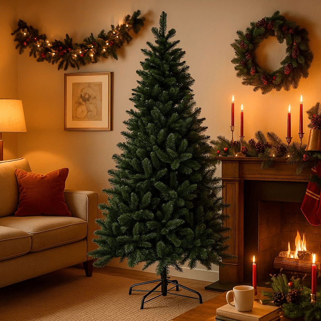 Albero di Natale Slim "Zefiro" in PVC di altissima qualità effetto realistico - MondoViro