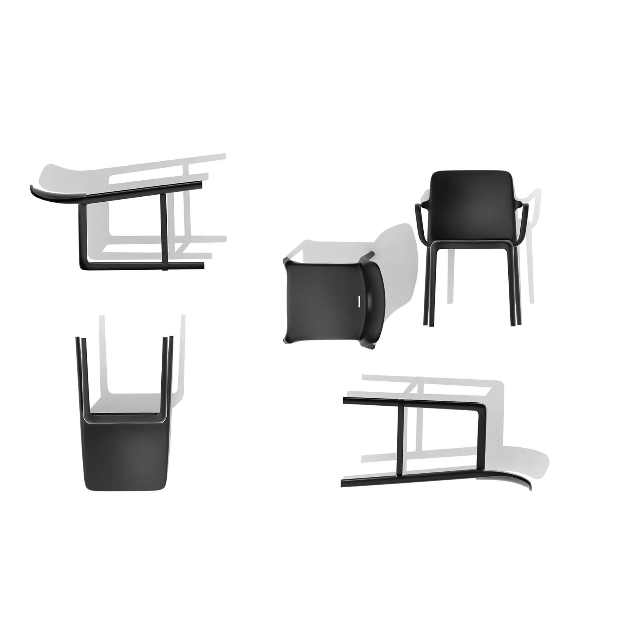 Set di sedie impilabili in polipropilene "Bayo" per esterno ed interno cm 54x52 81h