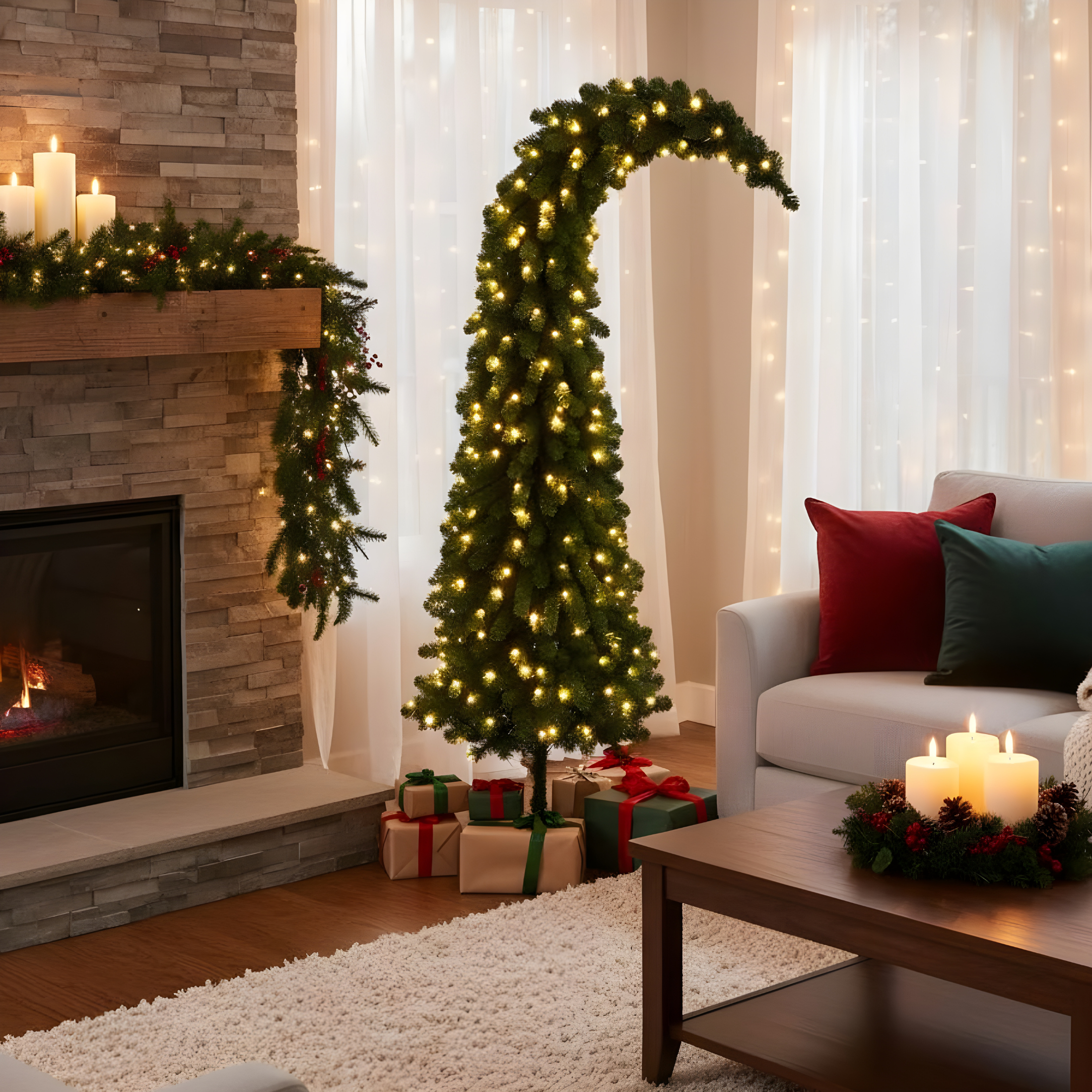 Albero di Natale "Grix" con Led integrati, in PVC di altissima qualità cm 210h