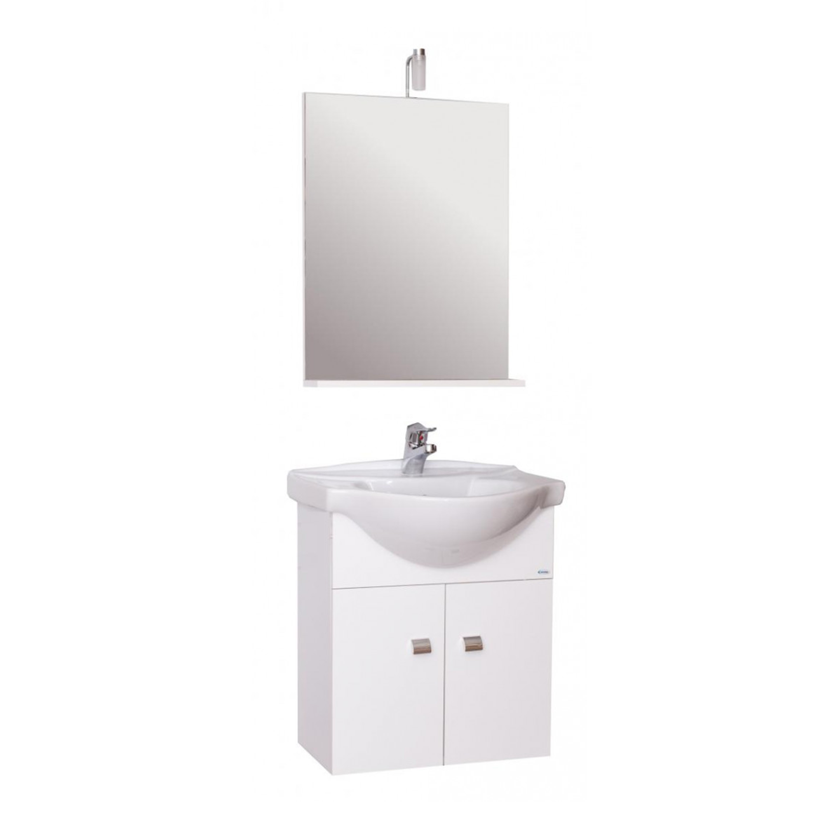 Mobile da bagno "Emma" in truciolare con lavabo specchio e luce cm 58x43 64h