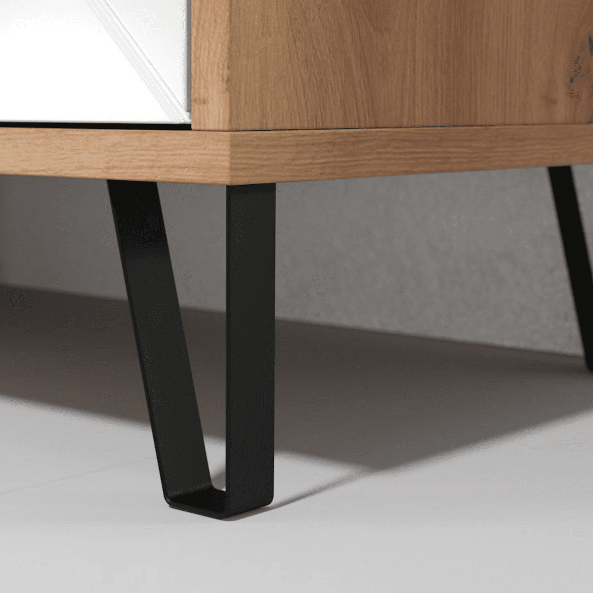 Set mobili da soggiorno "Living Bollo" in legno rovere artisan e bianco - MondoViro