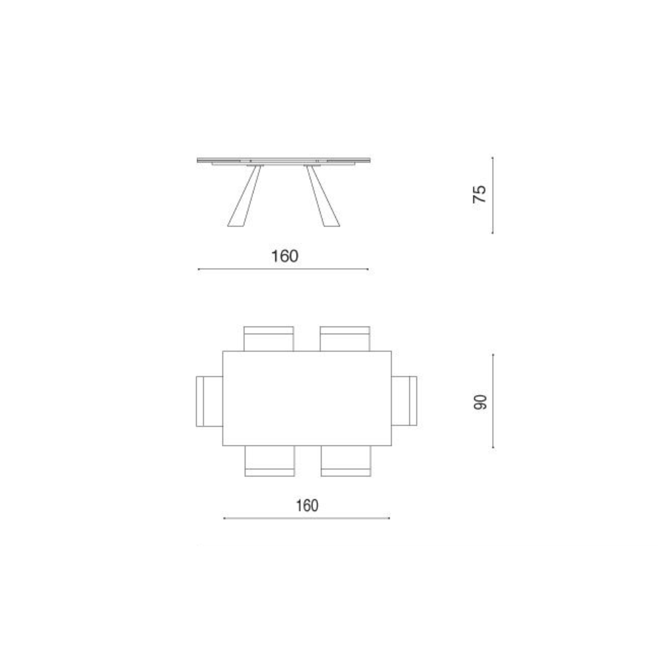 Tavolo allungabile da pranzo "Rubino" con piano in vetro martellato