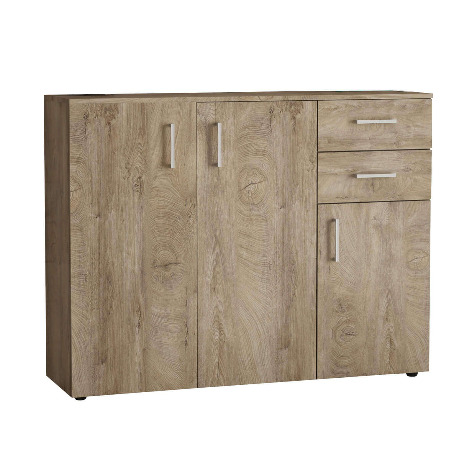 Credenza a buffet "K4298" mobile in legno a 3 ante con 2 cassetti da soggiorno cm 106x36 93h