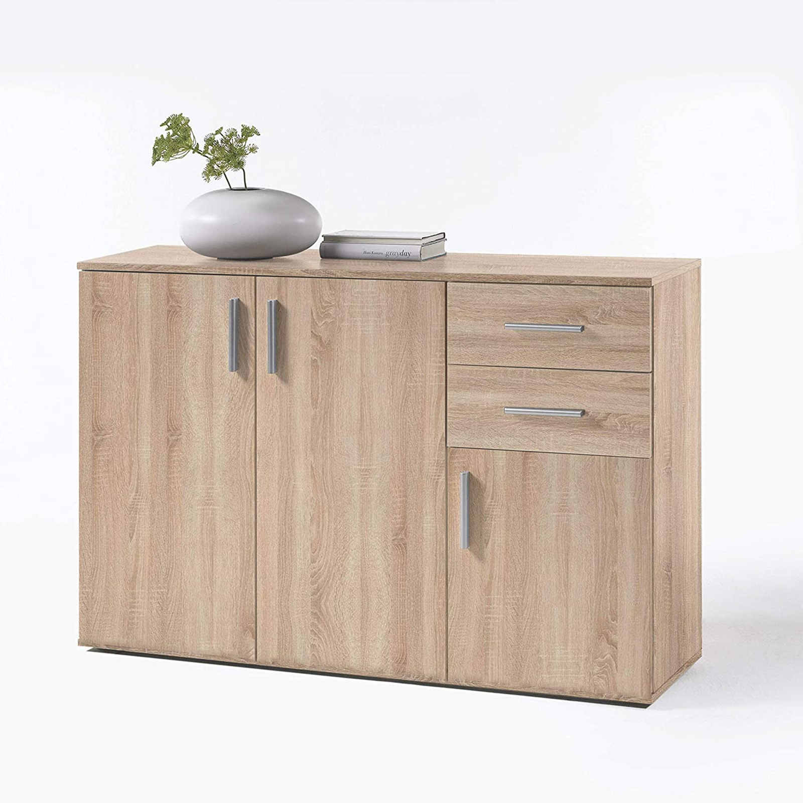 Credenza a buffet "K4298" mobile in legno a 3 ante con 2 cassetti da soggiorno cm 106x36 93h