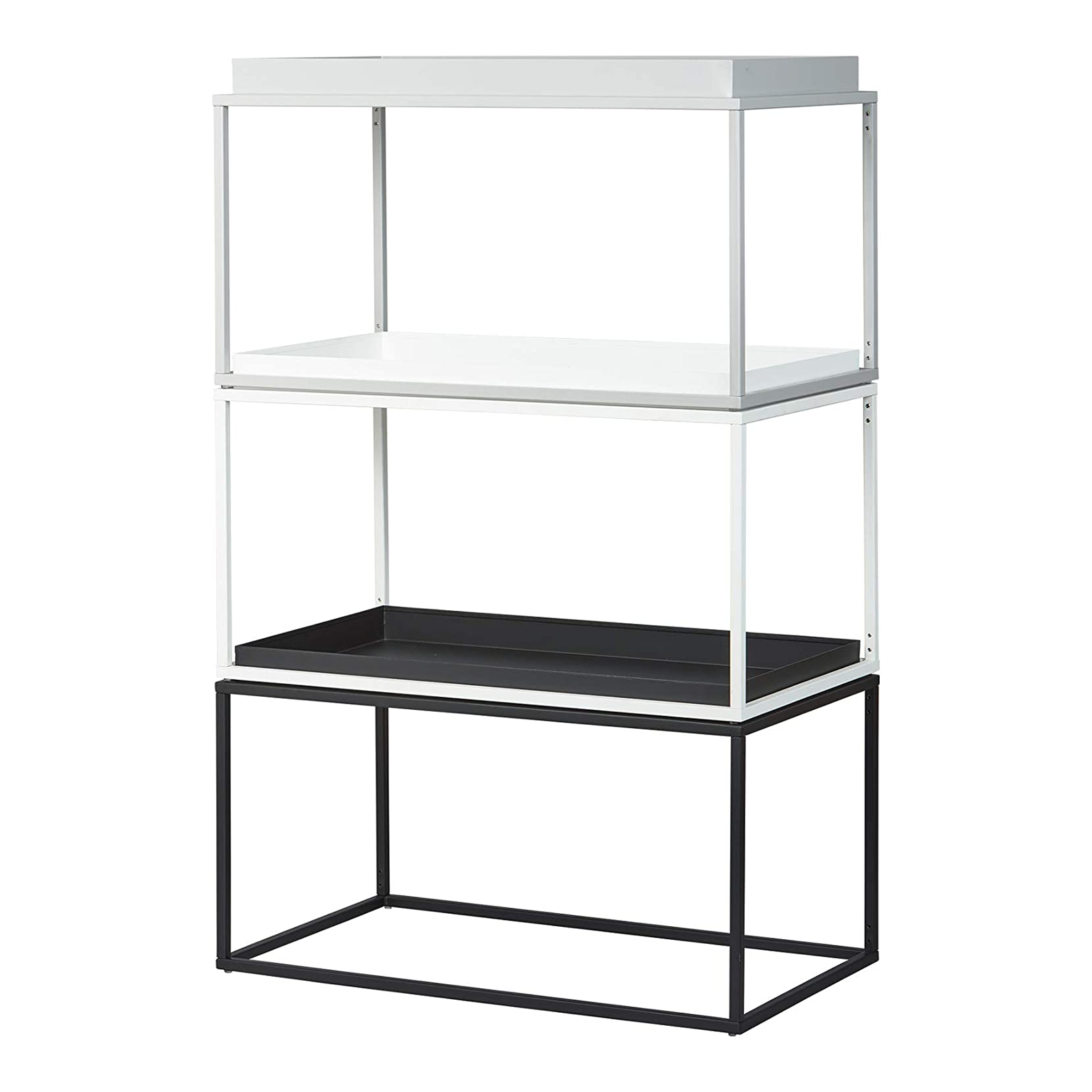 Tavolino basso da caffè "Ada" per soggiorno in metallo bianco