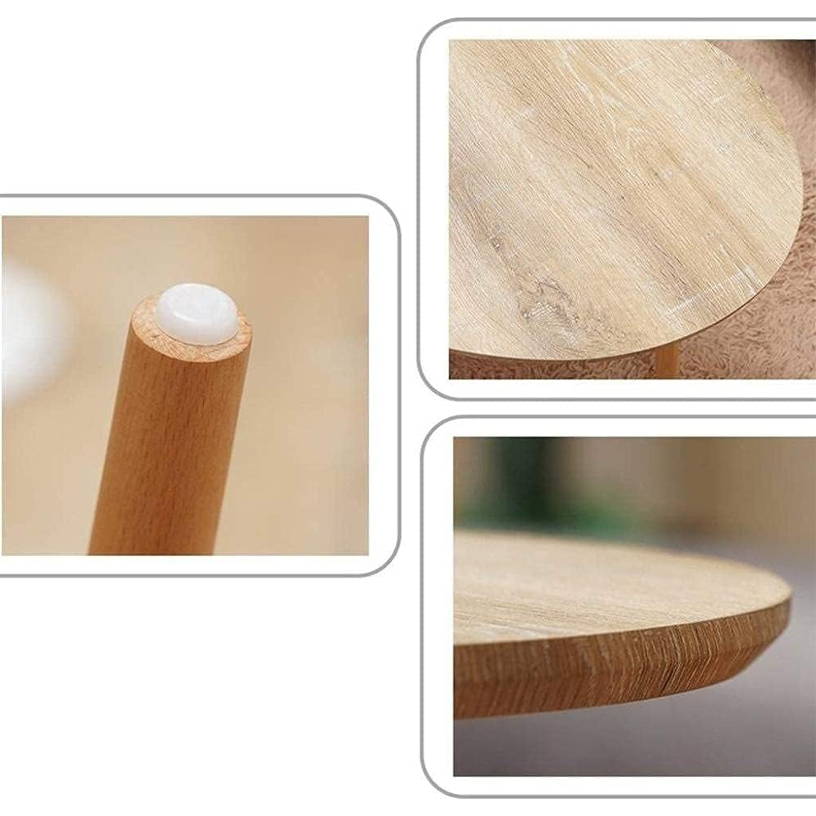 Tavolino basso da caffè "Tampa" per soggiorno in metallo e legno quercia cm 80x78 41h