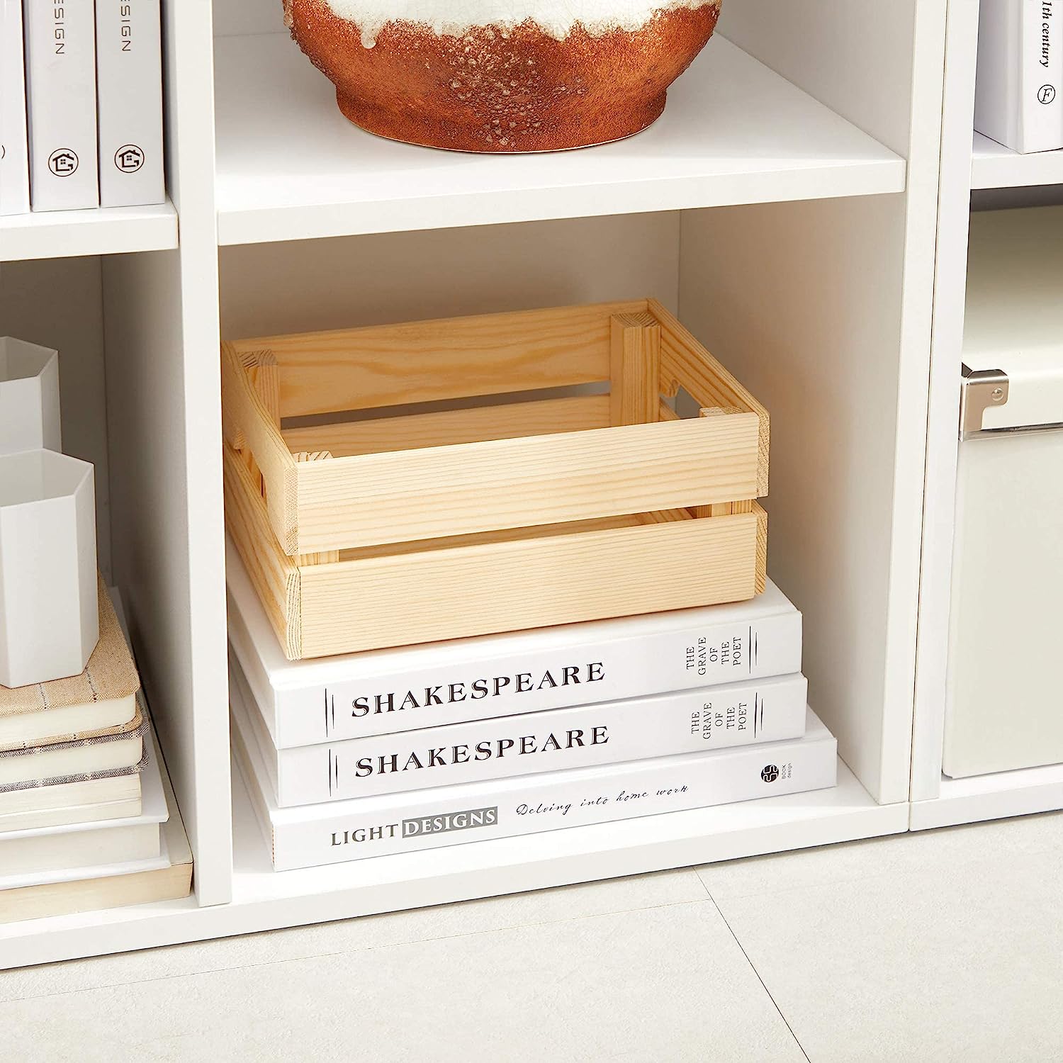 Libreria a giorno "Scala" con 6 vani in legno melaminico cm 105x33 109h