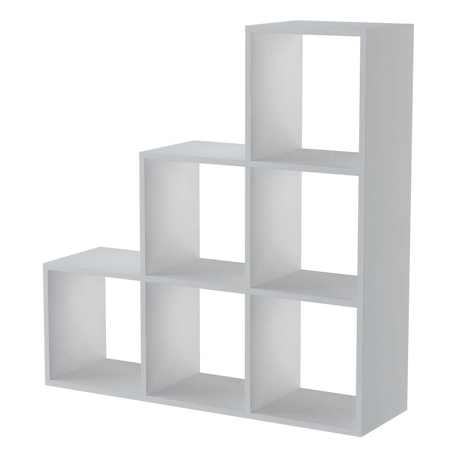 Libreria a giorno "Scala" con 6 vani in legno melaminico cm 105x33 109h