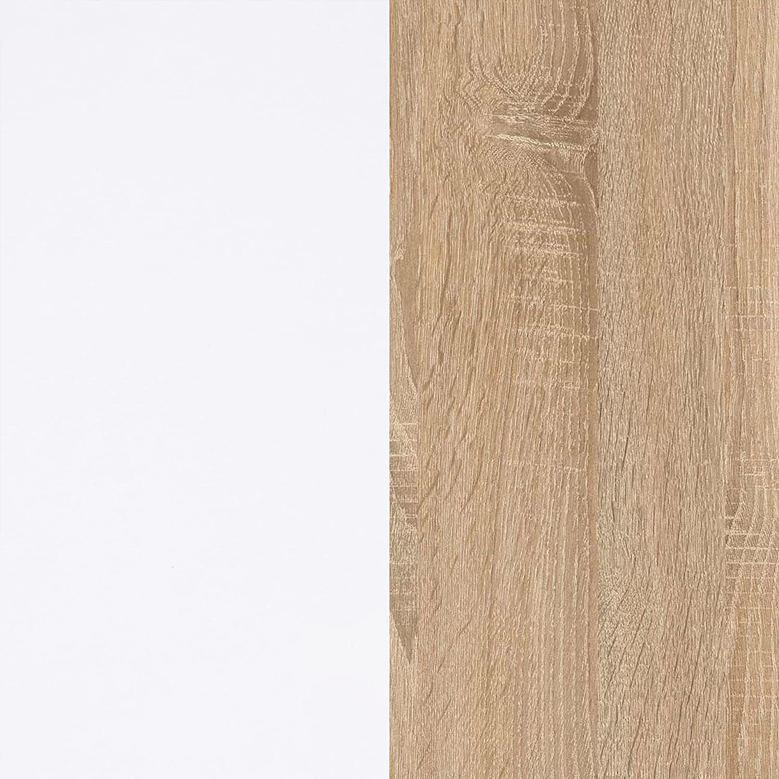 Libreria a giorno "Box" con 6 vani bianca e rovere in legno melaminico cm 108x28 110h