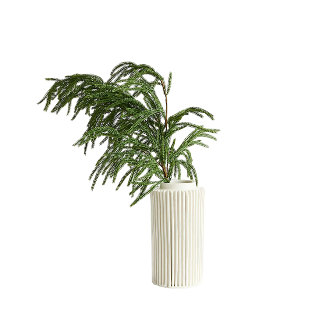 Ramo verde Norfolk Pine in Pe effetto Real Touch da 90 cm