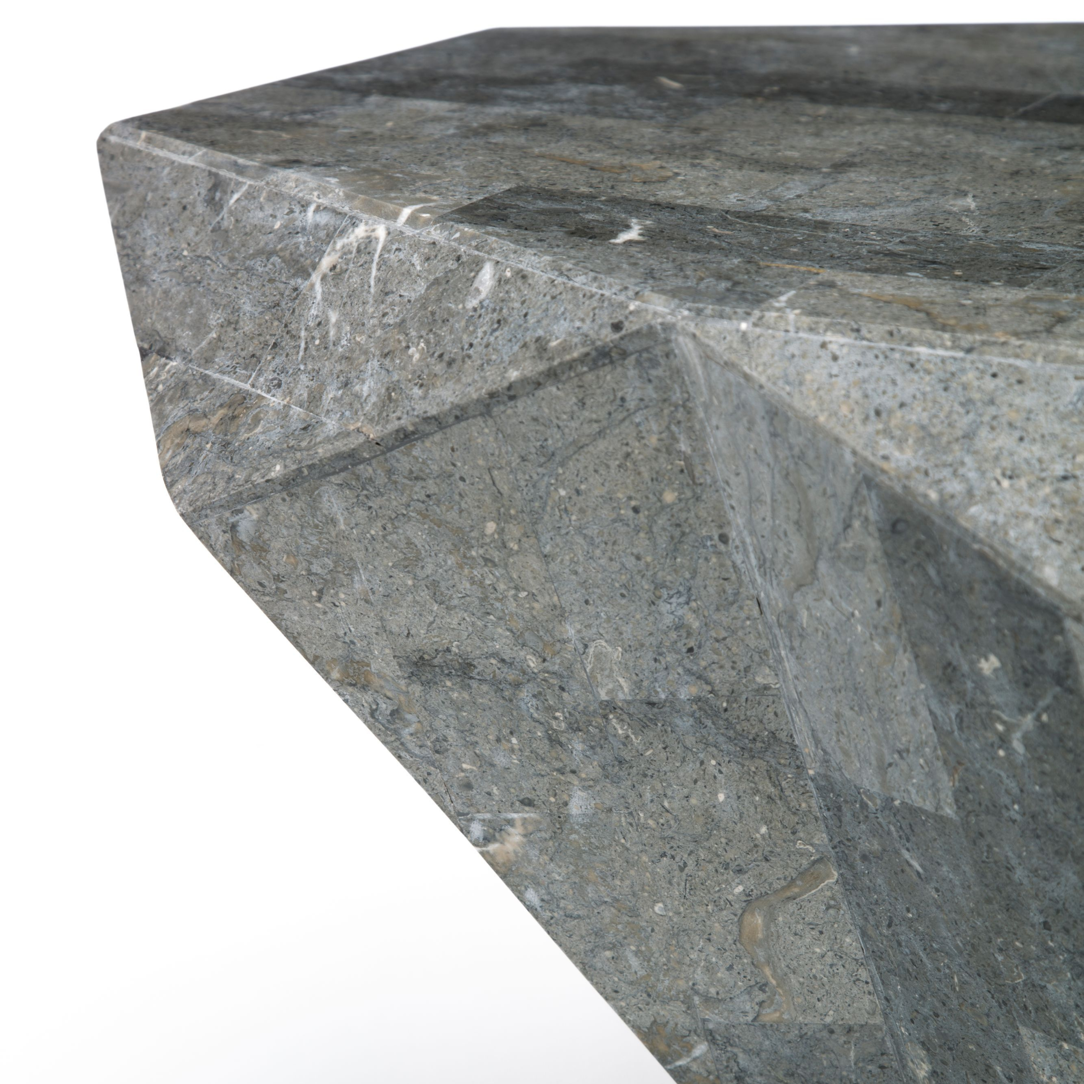 Tavolino basso in pietra fossile "Florenz" da caffè