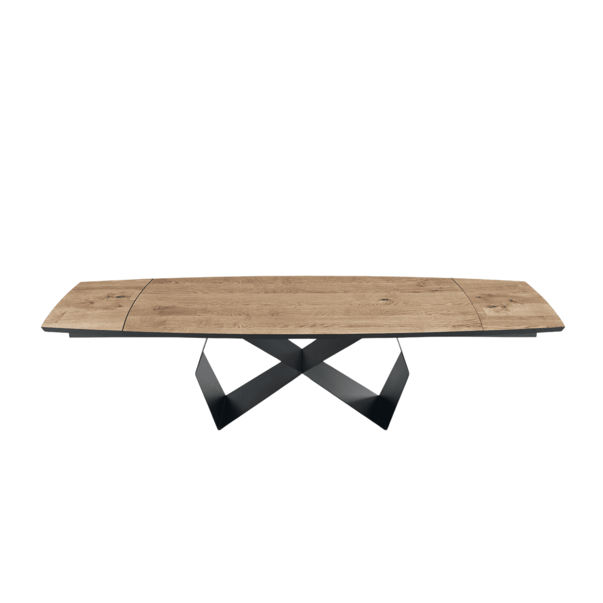 Tavolo allungabile da pranzo "Reina" con base in metallo e piano in rovere cm 200/300x100 75h - MondoViro