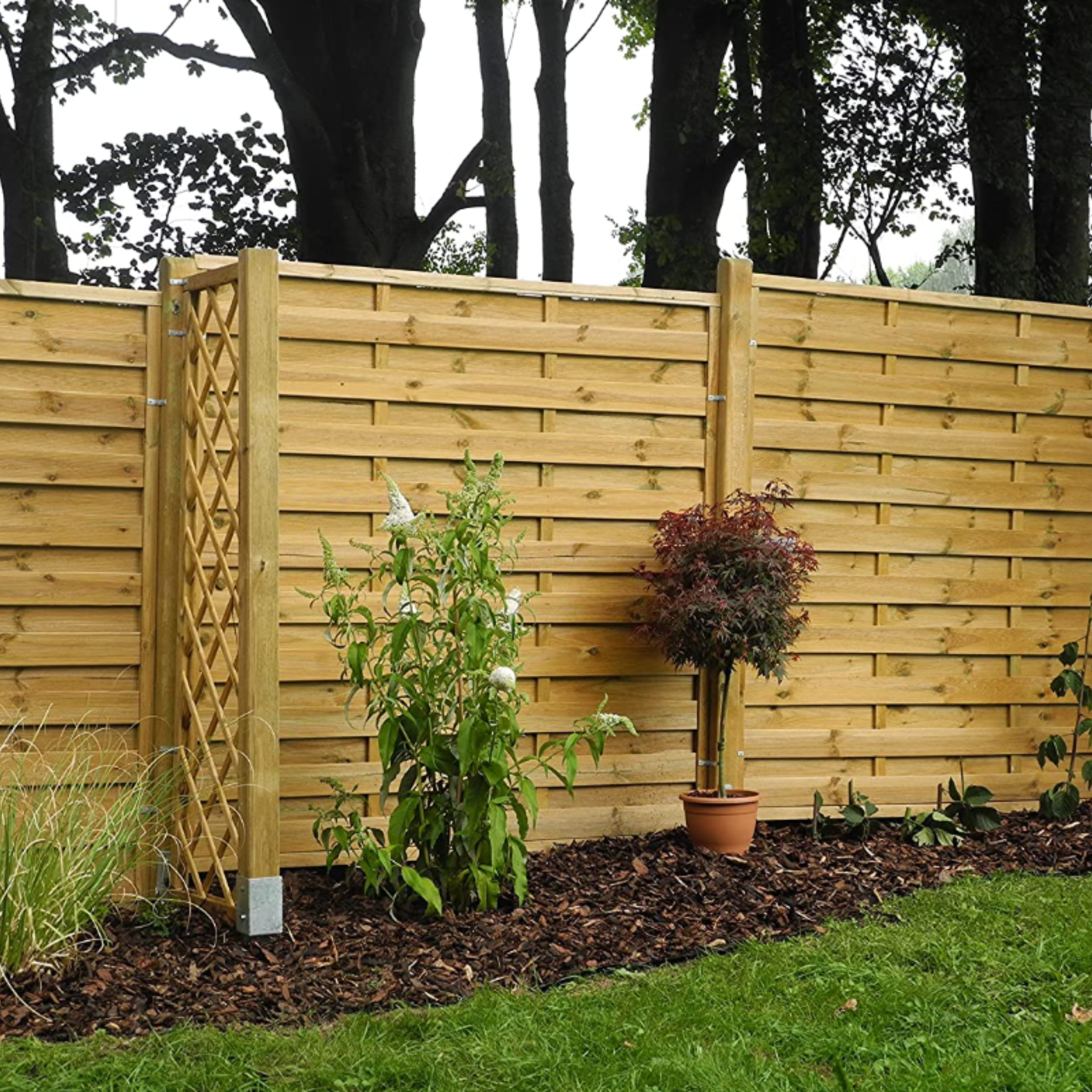 Pannello frangivista "Caterina" in legno di conifera impregnato h 180 cm